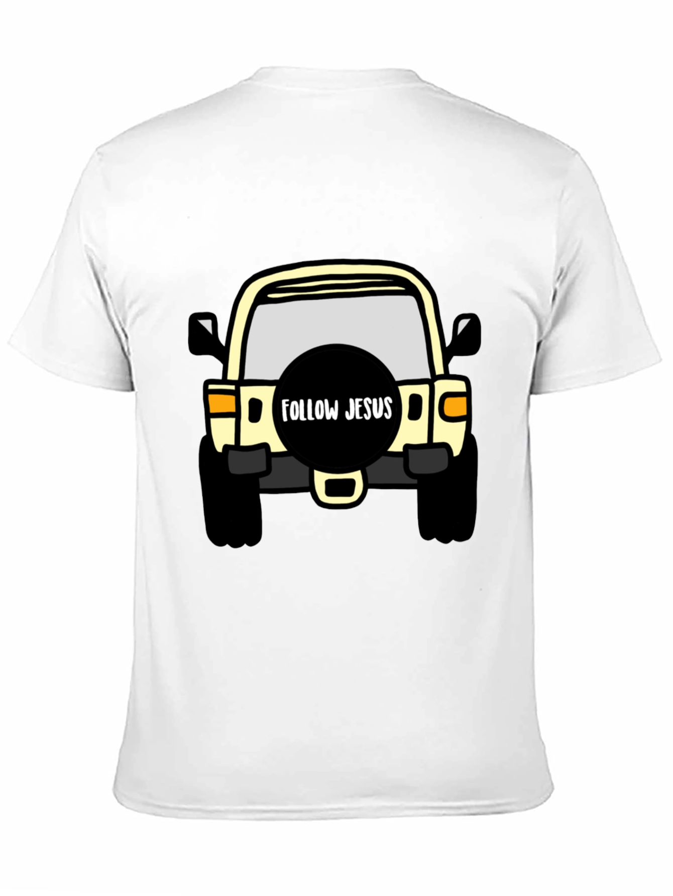 Black Follow Jesus Jeep T-Shirt - Black Cotton Tee view 11