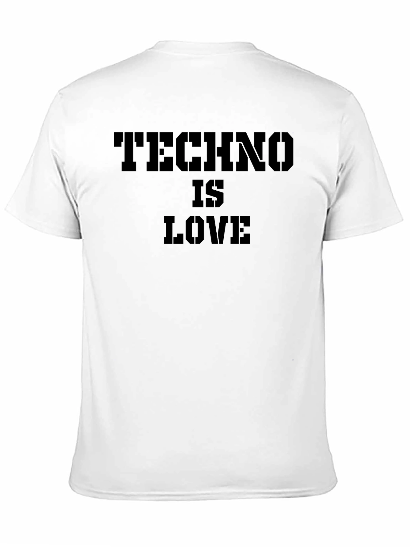 Black Techno is Love Black T-Shirt view 11