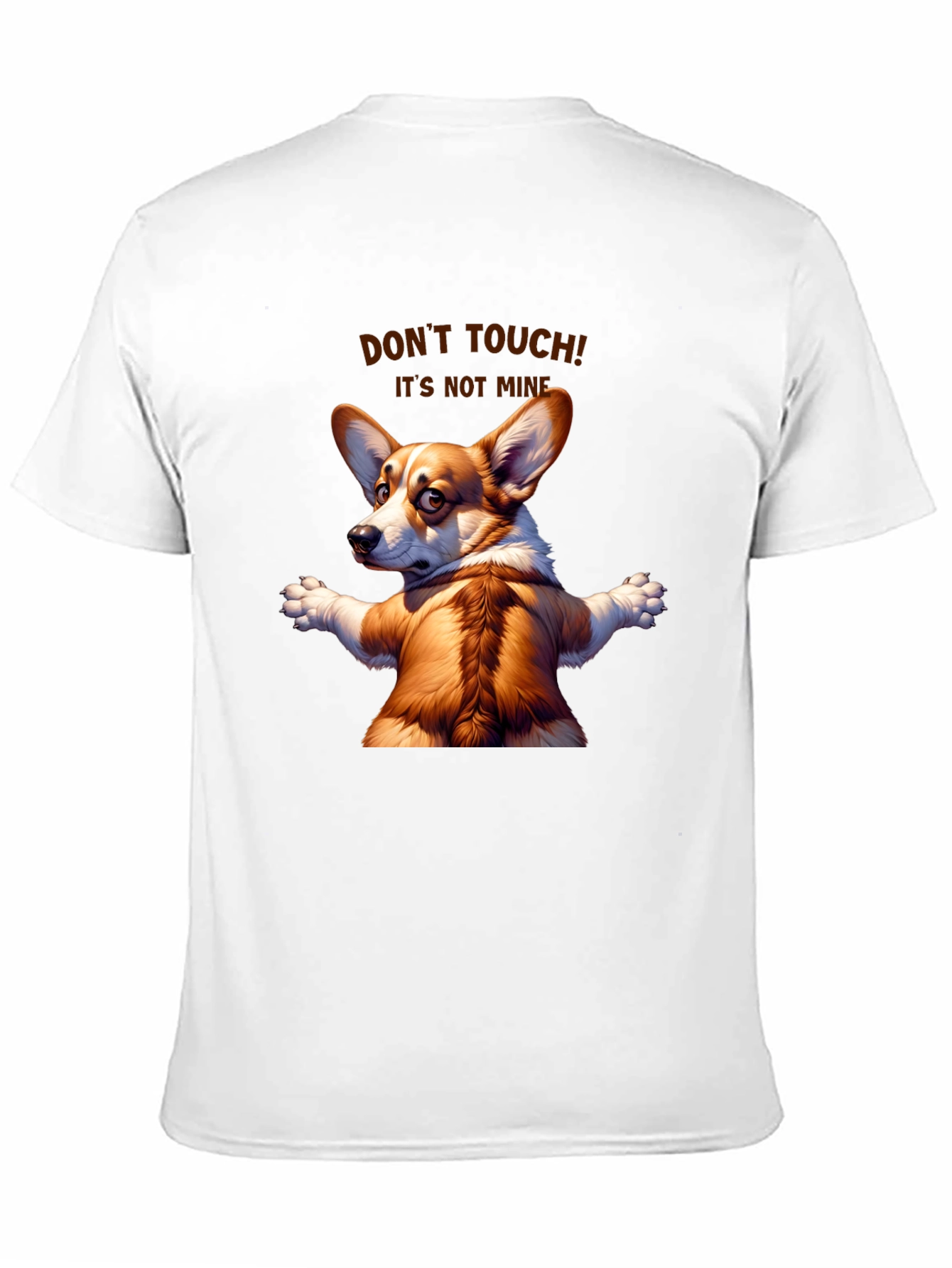 Black Funny Corgi Graphic Tee - Don't Touch! It's Not Mine! view 11