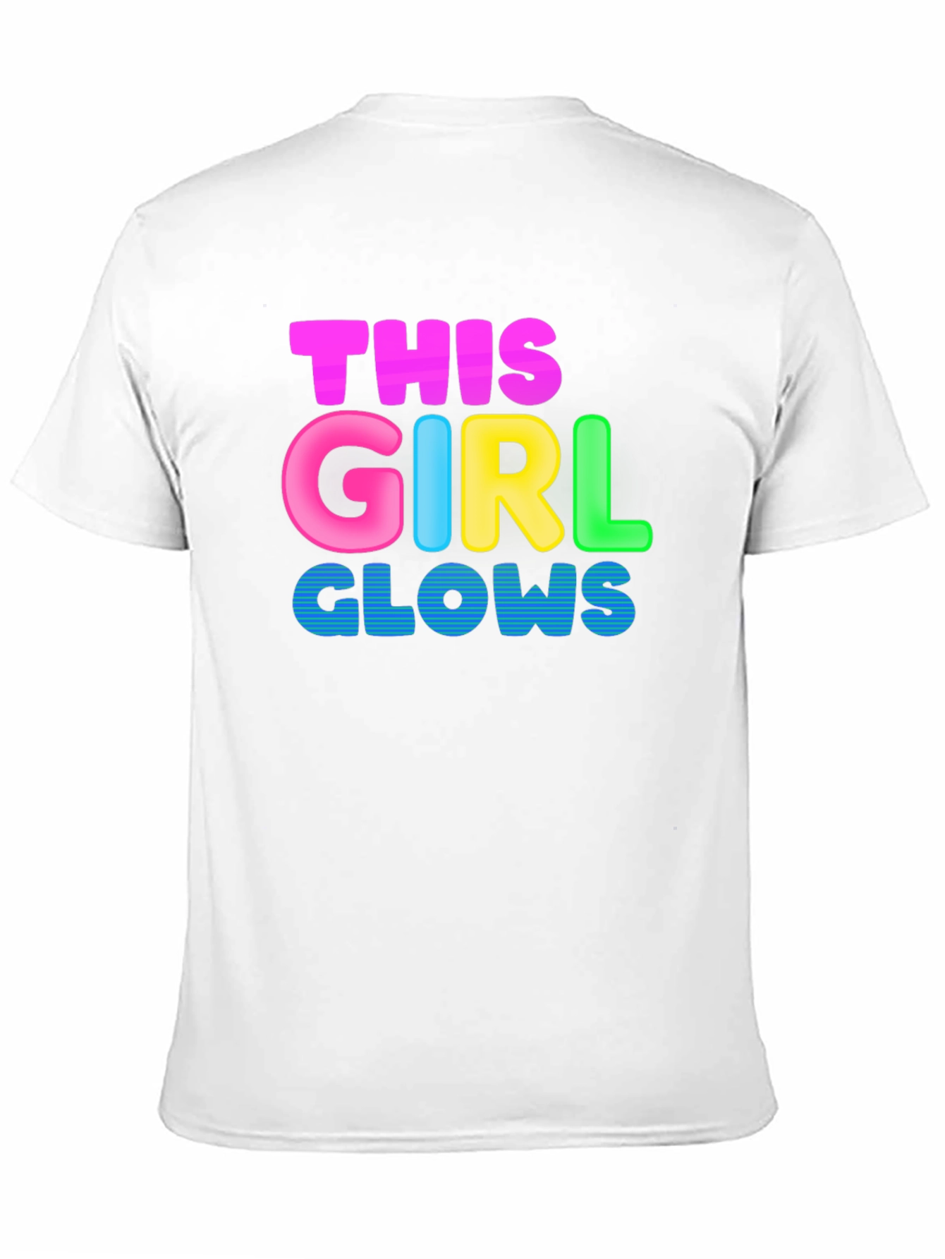 Black This Girl Glows Black T-Shirt - Fun, Colorful Design view 11