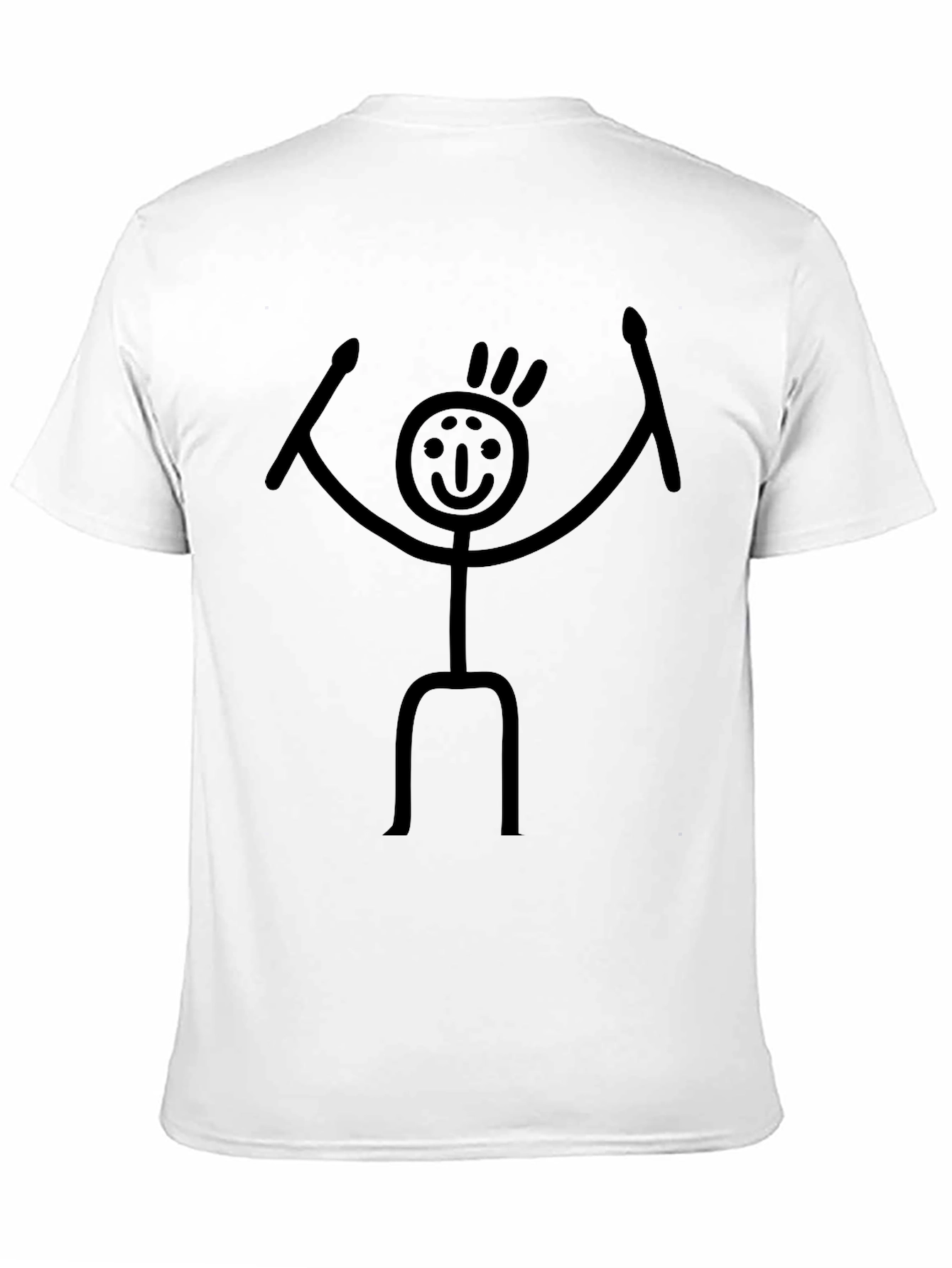 Black Drummer Stick Figure Graphic T-Shirt - Black view 11