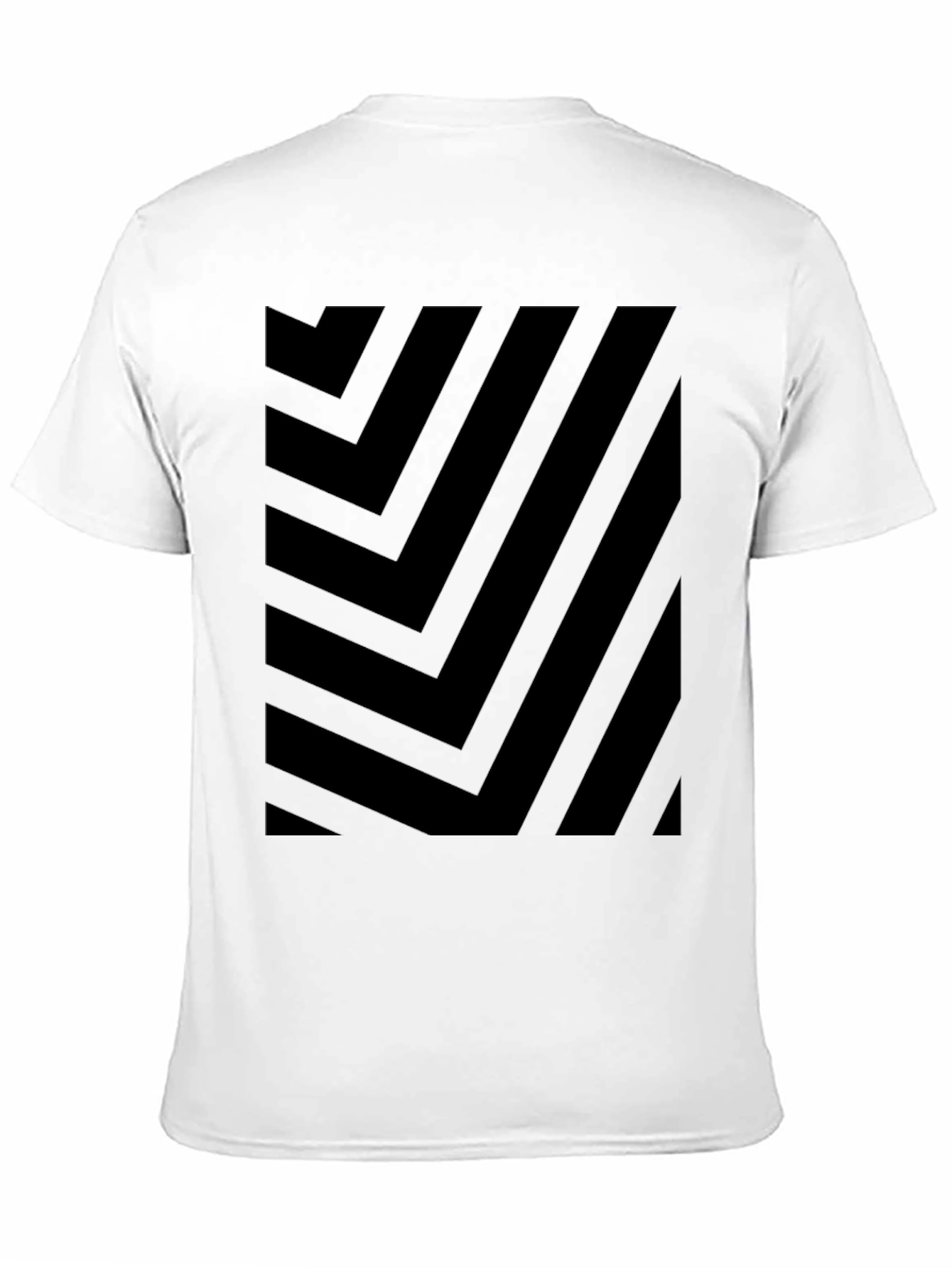 Black Abstract Geometric Pattern Black T-Shirt view 11