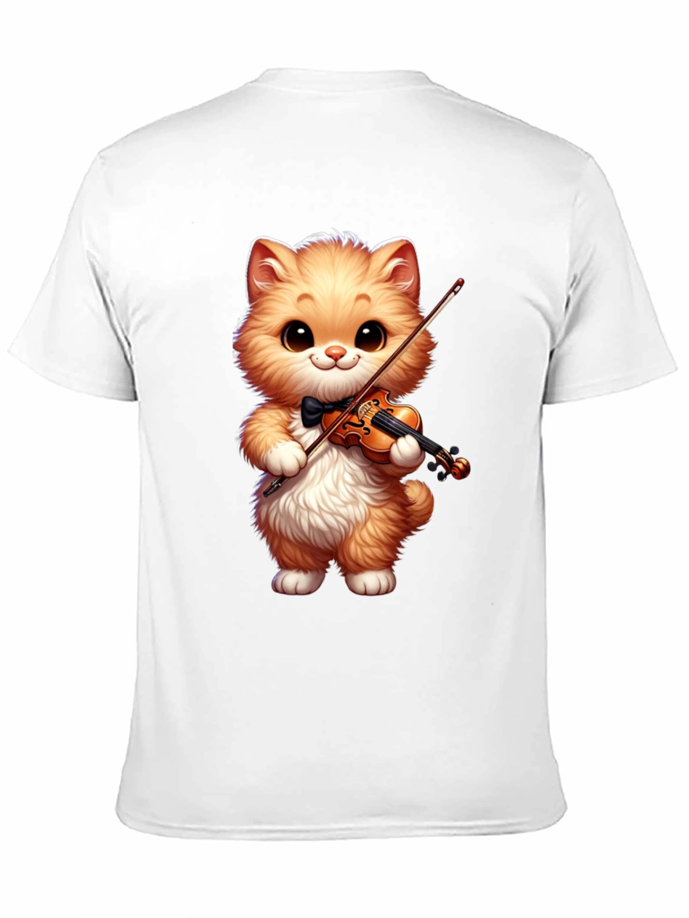 Black Cat Violinist Black T-Shirt view 11
