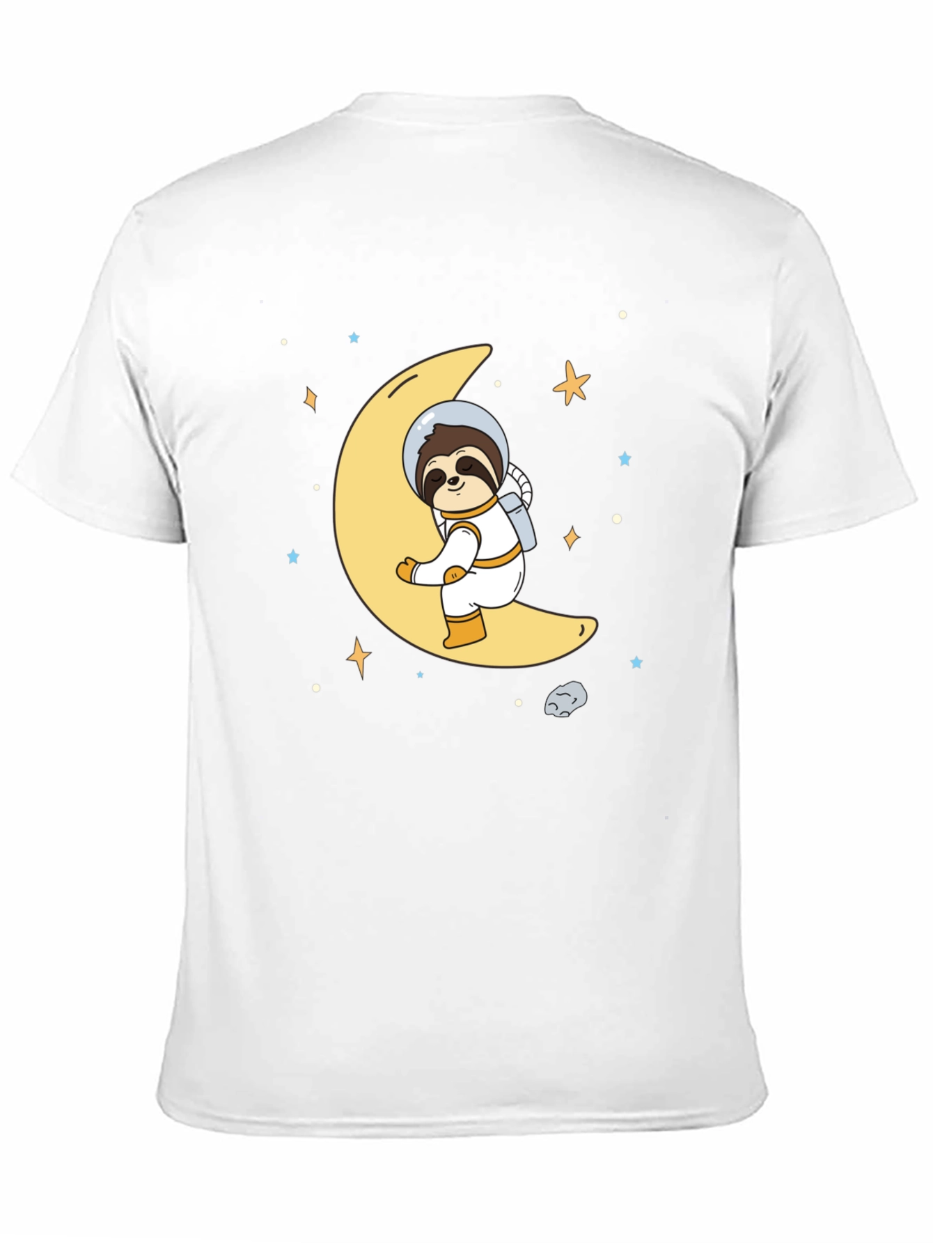 Black Astronaut Sloth on Moon Graphic T-Shirt view 11
