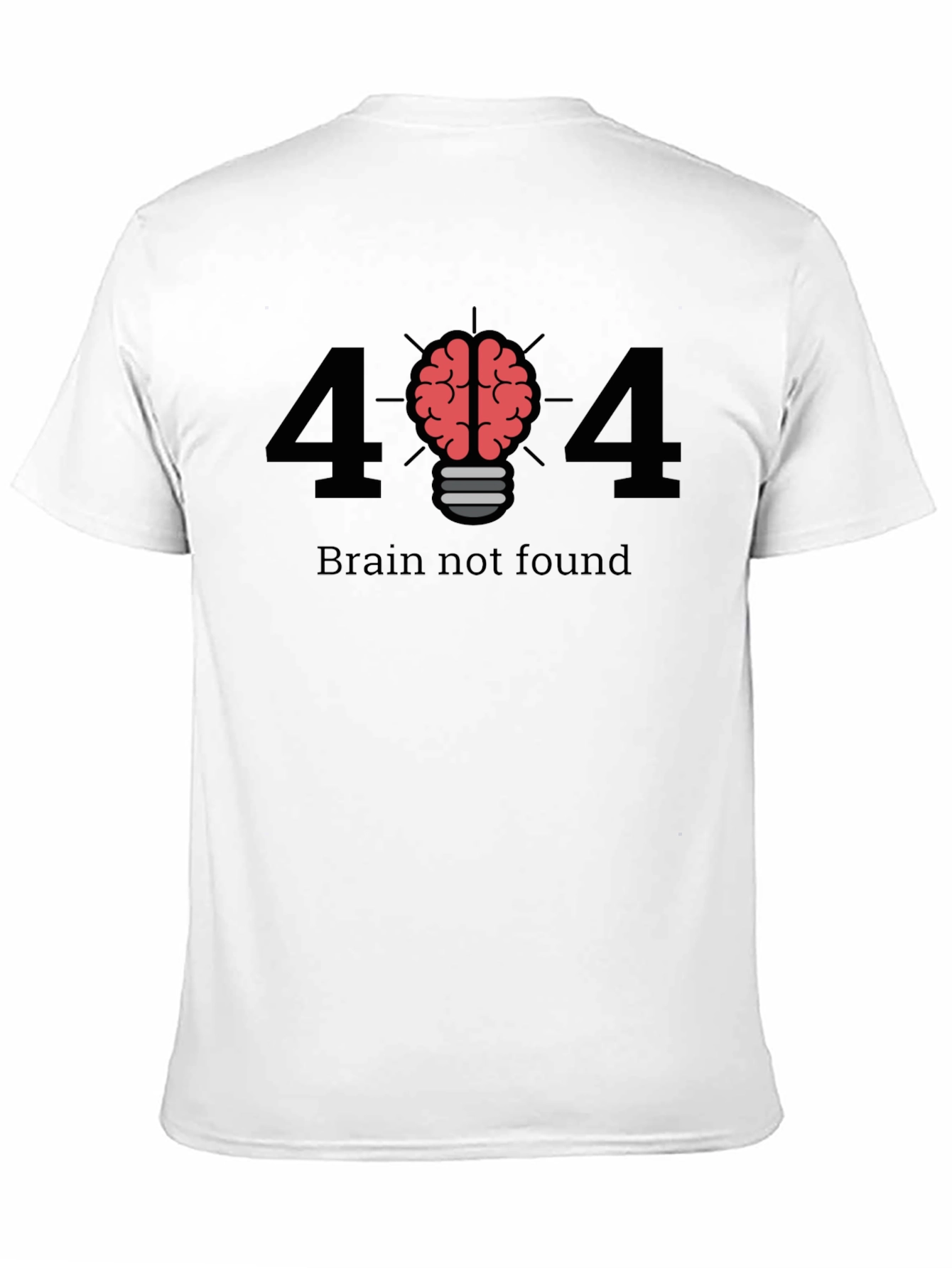 Black Brain Not Found T-Shirt - Error 404 Funny Geek Tee view 11