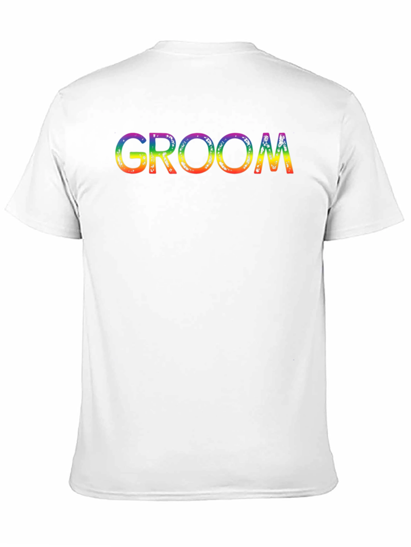 Black Groom Rainbow Text Black T-Shirt view 11