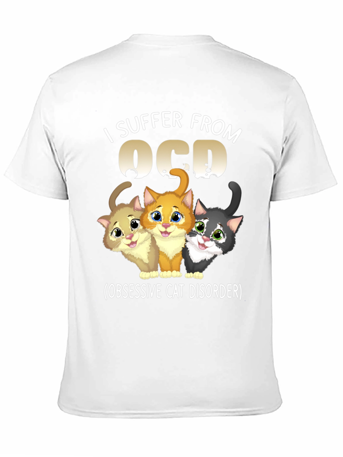 Black OCD Obsessive Cat Disorder Graphic T-Shirt view 11