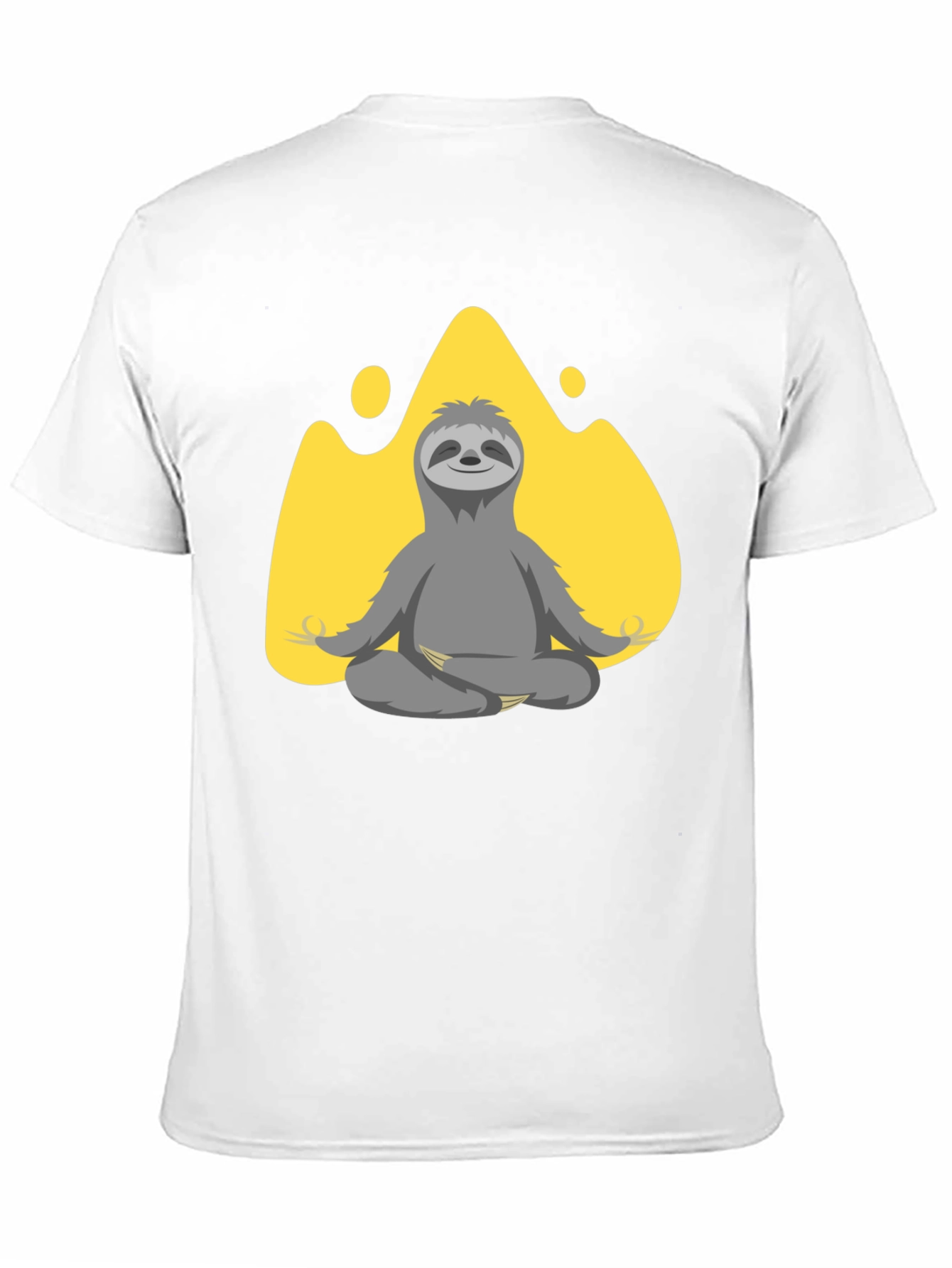 Black Meditating Sloth Graphic T-Shirt view 11