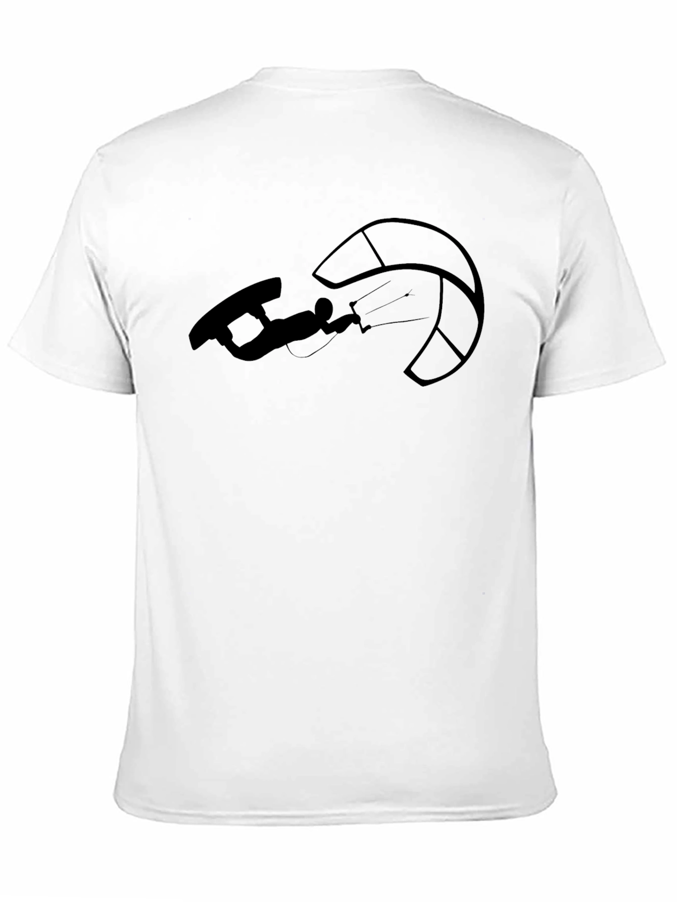 Black Kitesurfing Graphic Tee - Black Cotton T-Shirt view 11