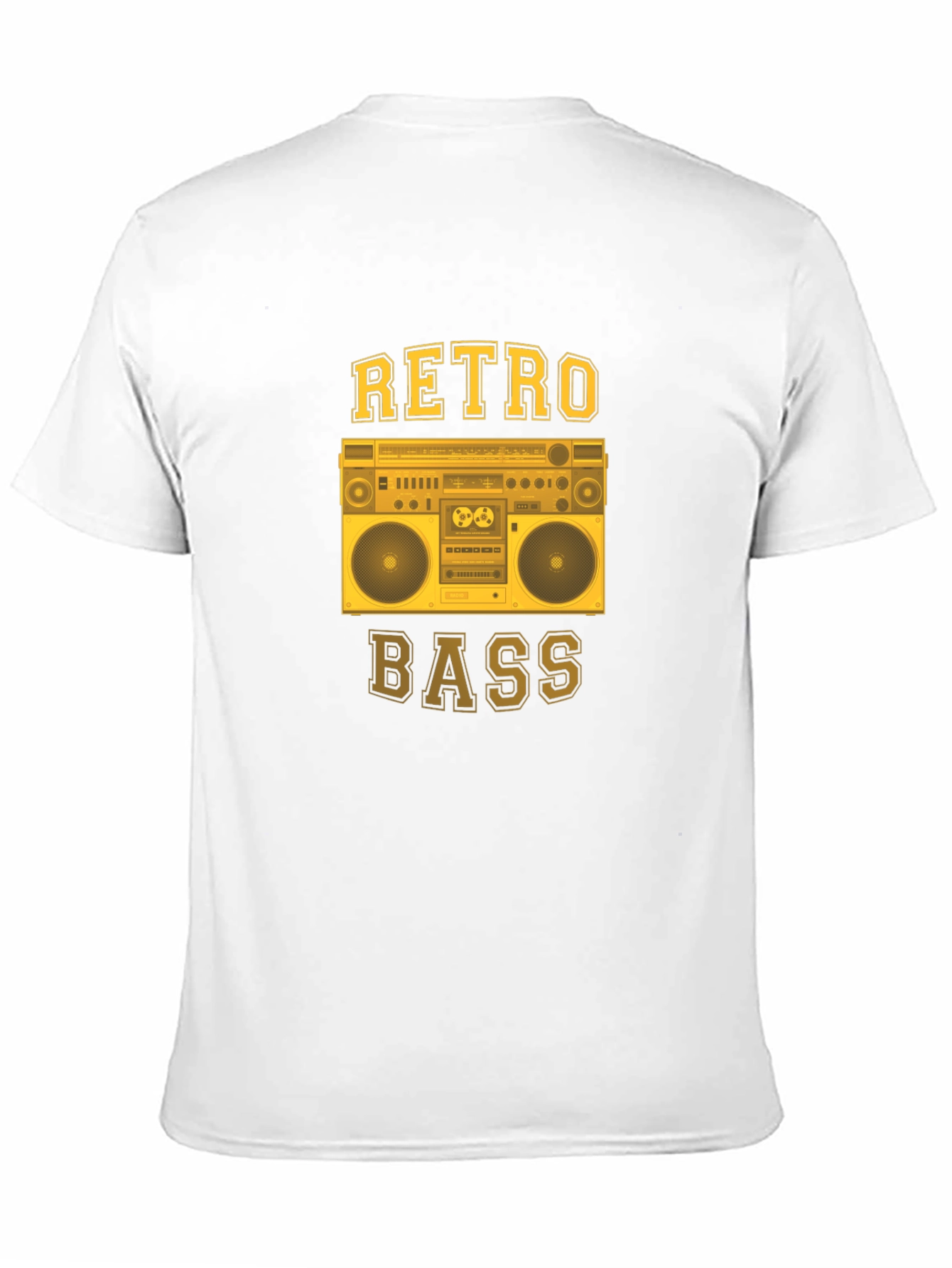 Black Retro Bass Boombox Graphic T-Shirt view 11