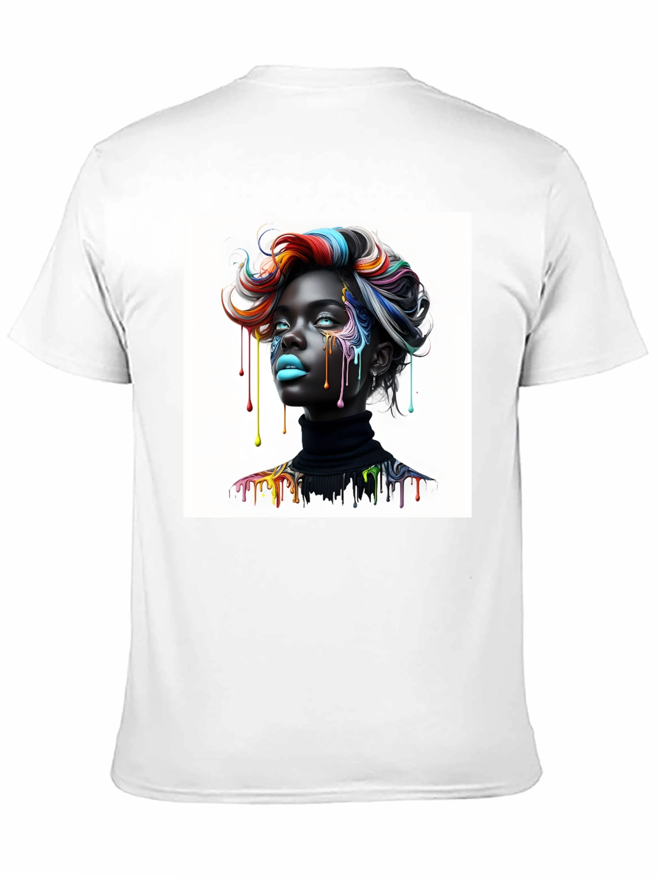 Black Artistic Woman Graphic Tee - Black view 11