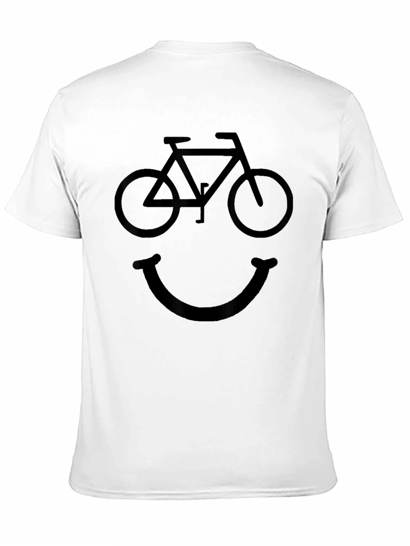 Black Bicycle Smile Face Graphic Tee - Black view 11