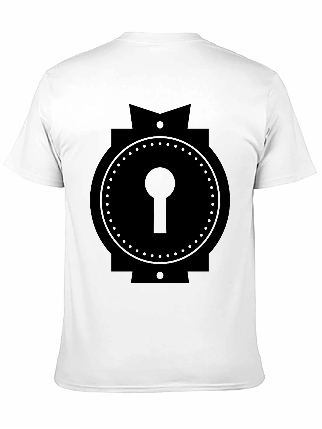 Black Keyhole Graphic Tee - Modern Black T-Shirt view 11