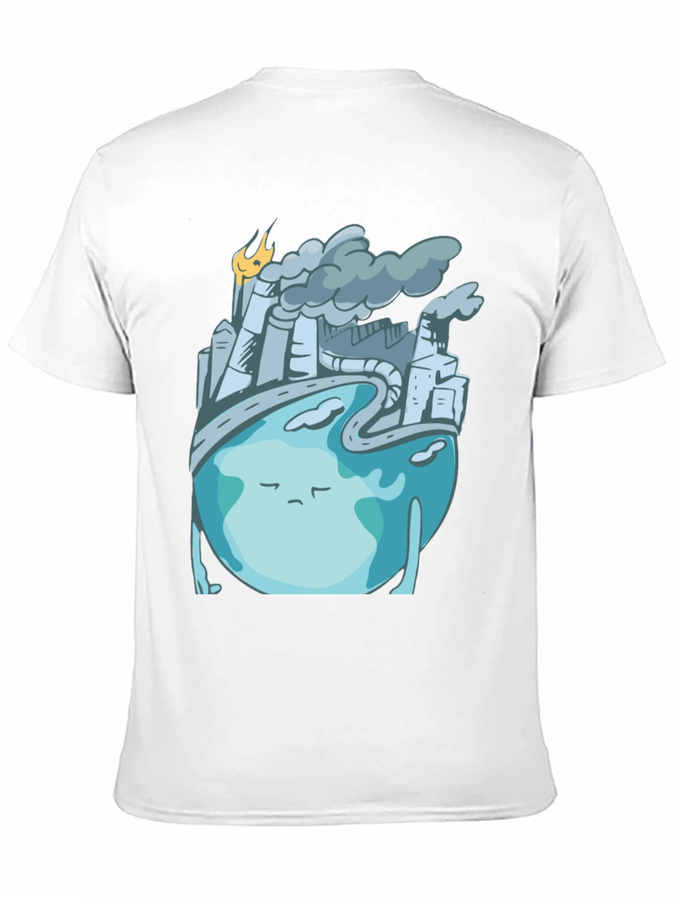 Black Sad Earth Pollution T-Shirt view 11