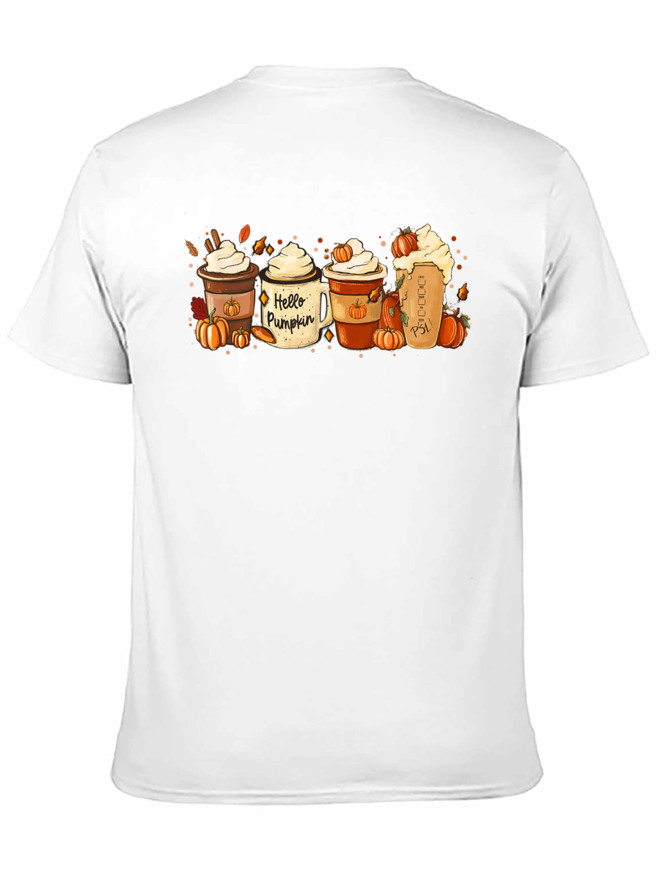 Black Hello Pumpkin Coffee T-Shirt view 11