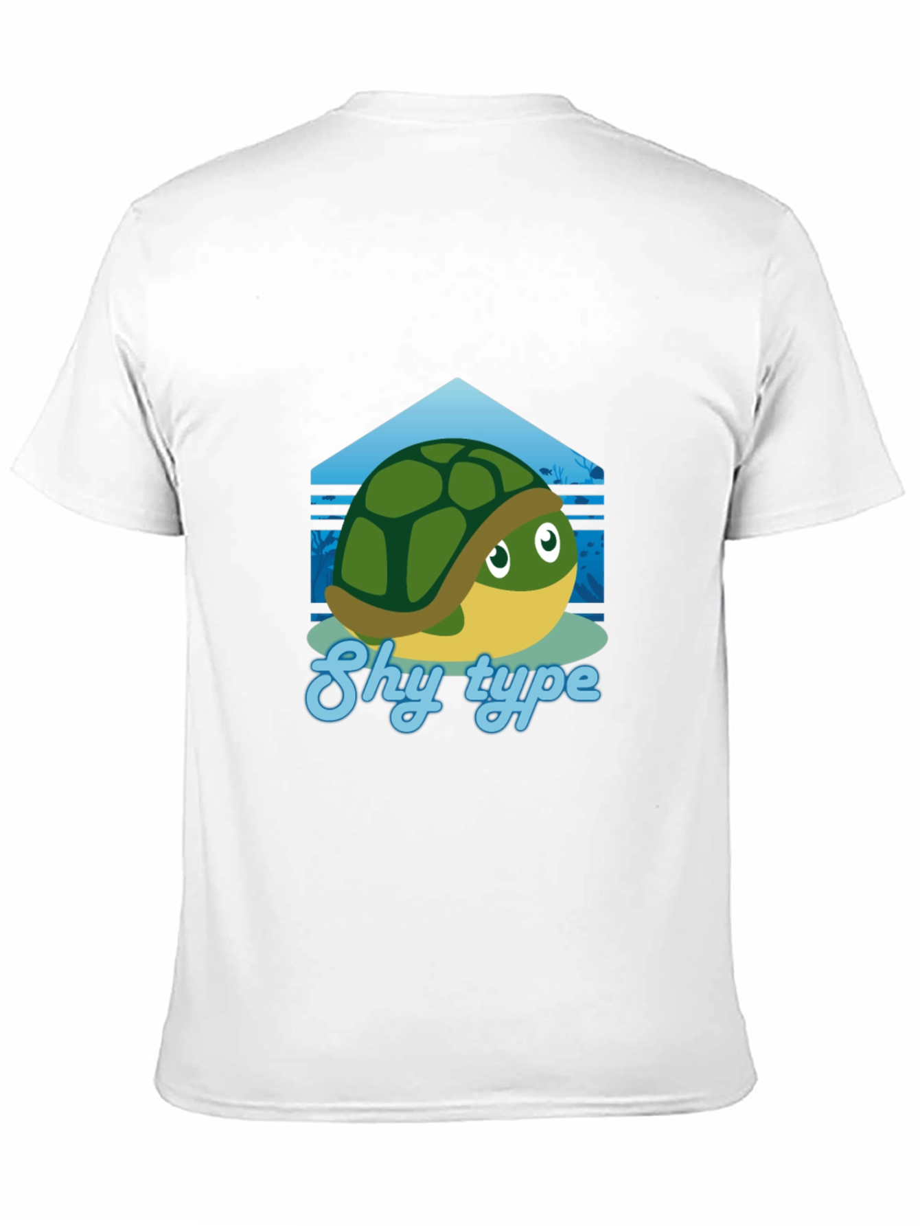 Black Shy Turtle Graphic T-Shirt - Cute Cartoon Design view 11