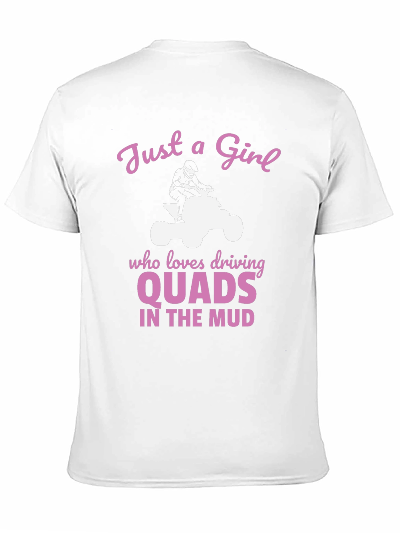 Black Just a Girl Who Loves Driving Quads in the Mud T-Shirt view 11