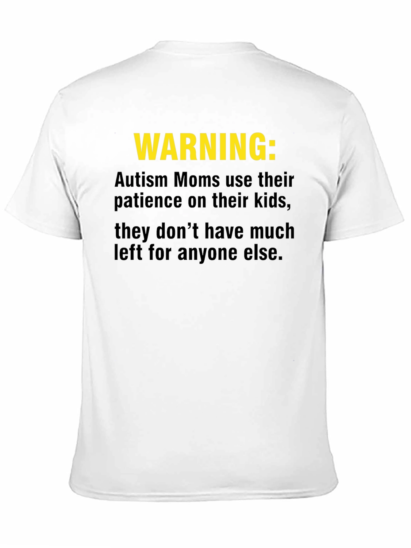 Black Autism Mom Warning T-Shirt: Limited Patience view 11