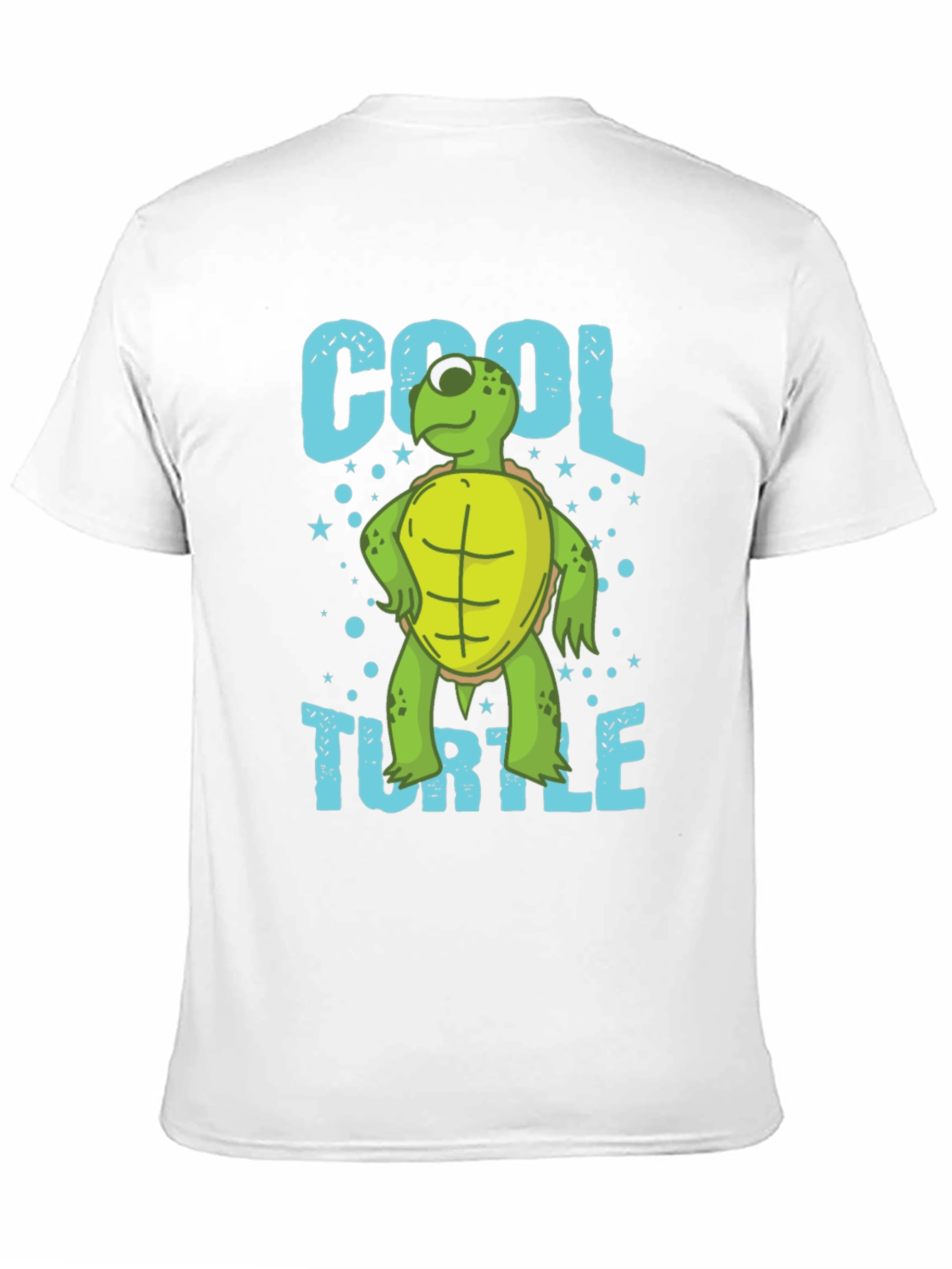Black Cool Turtle Graphic T-Shirt, Men's Crew Neck view 11