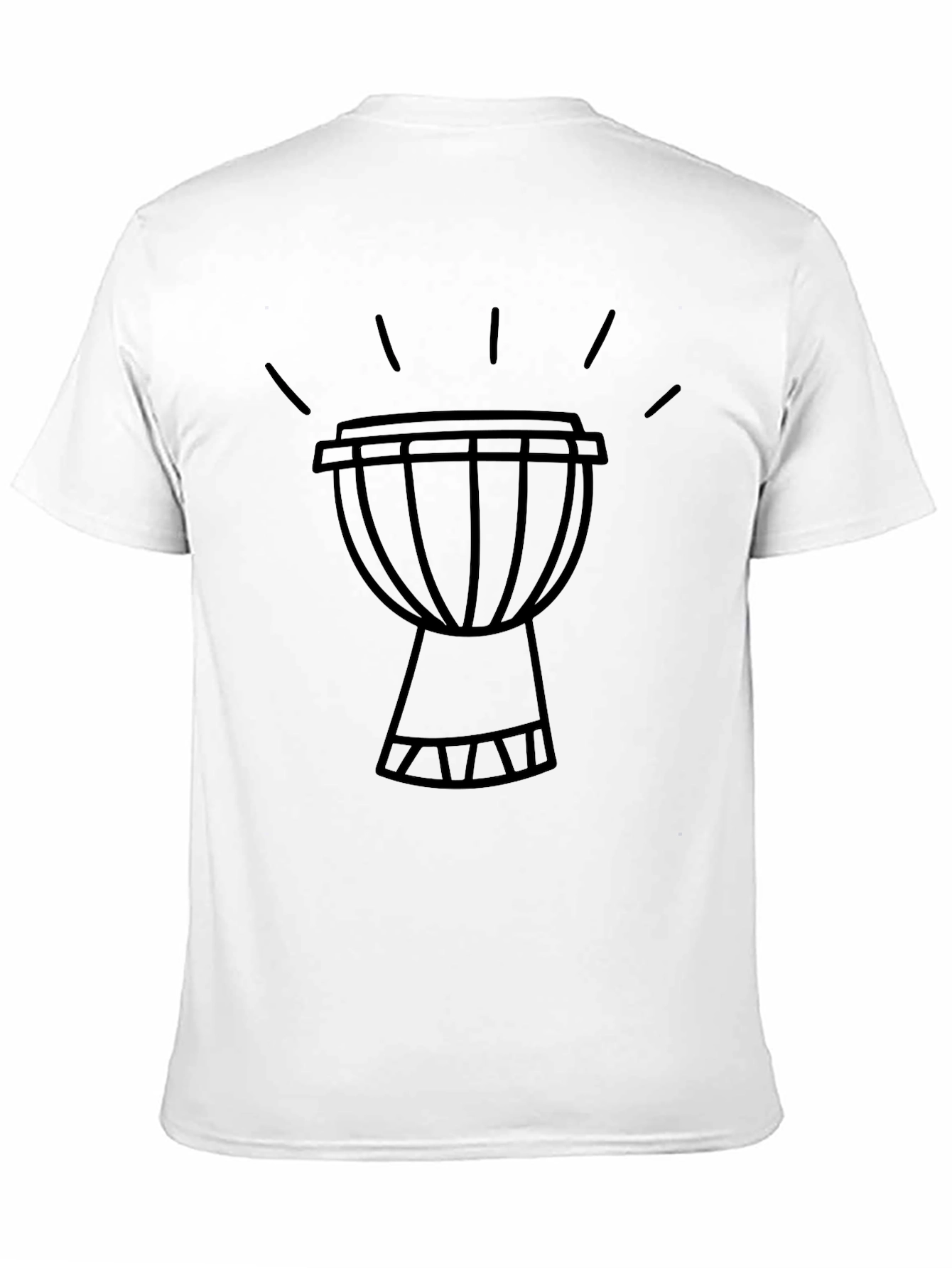 Black Djembe Drum Graphic Tee - Black Cotton T-Shirt view 11