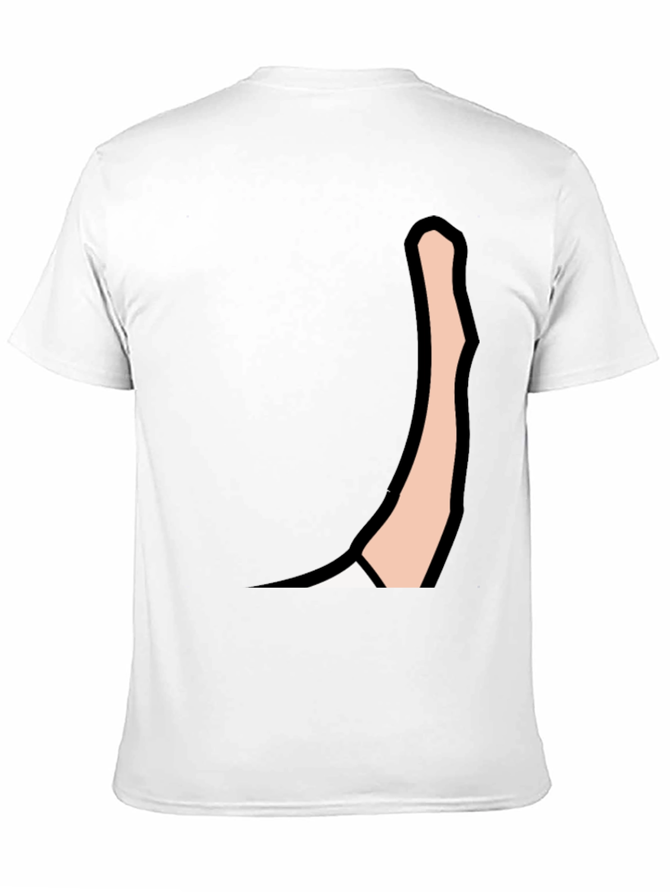 Black Men's Black Graphic Tee: Cartoon Arm Design view 11