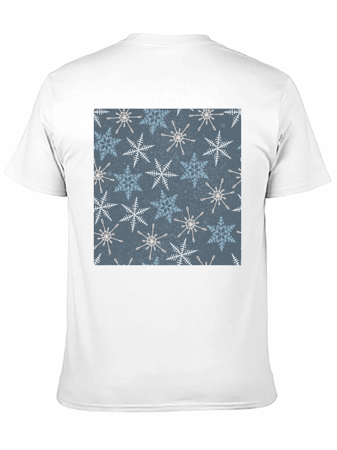 Black Snowflake Patterned Black T-Shirt view 11