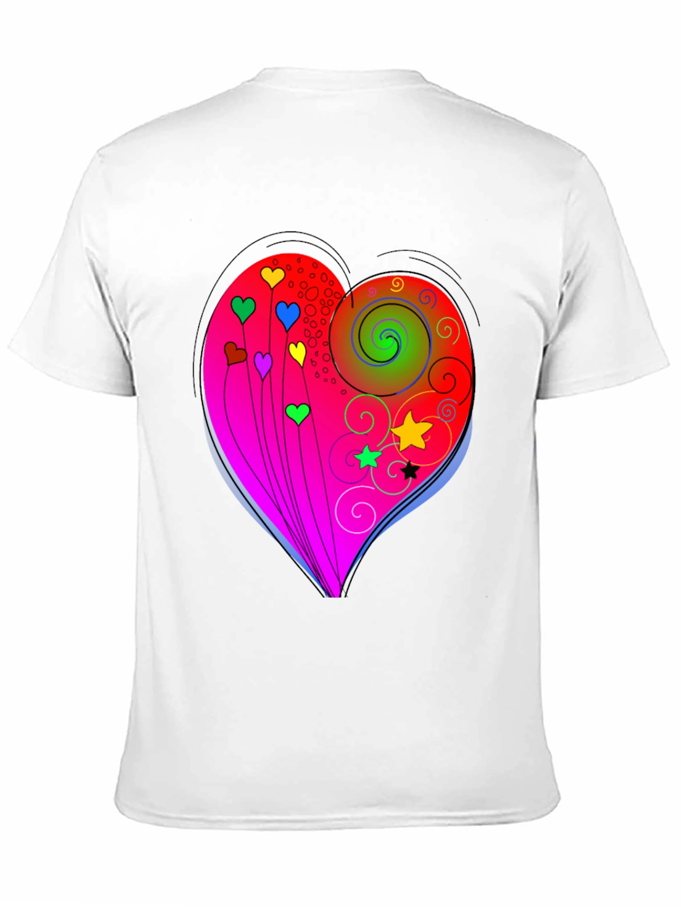 Black Heart Swirls Graphic T-Shirt - Stylish Casual Wear view 11