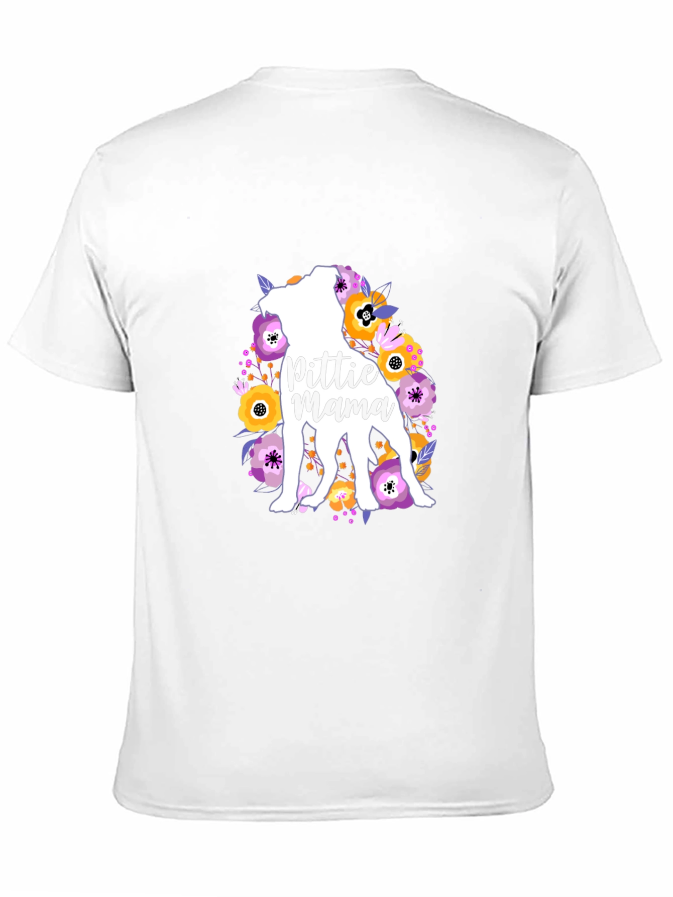 Black Pittie Mama Floral Dog T-Shirt view 11