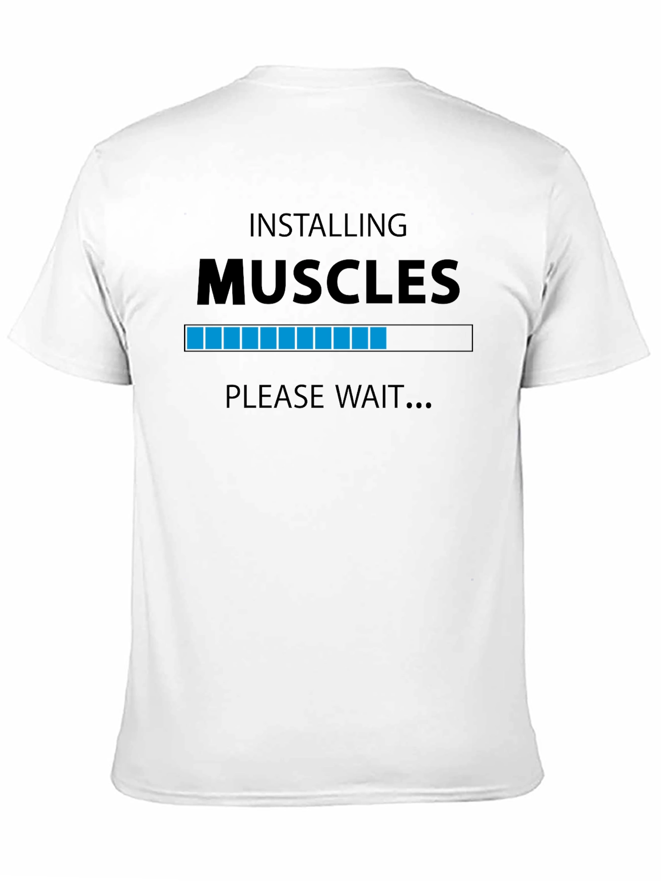 Black Installing Muscles Loading Bar Graphic T-Shirt view 11