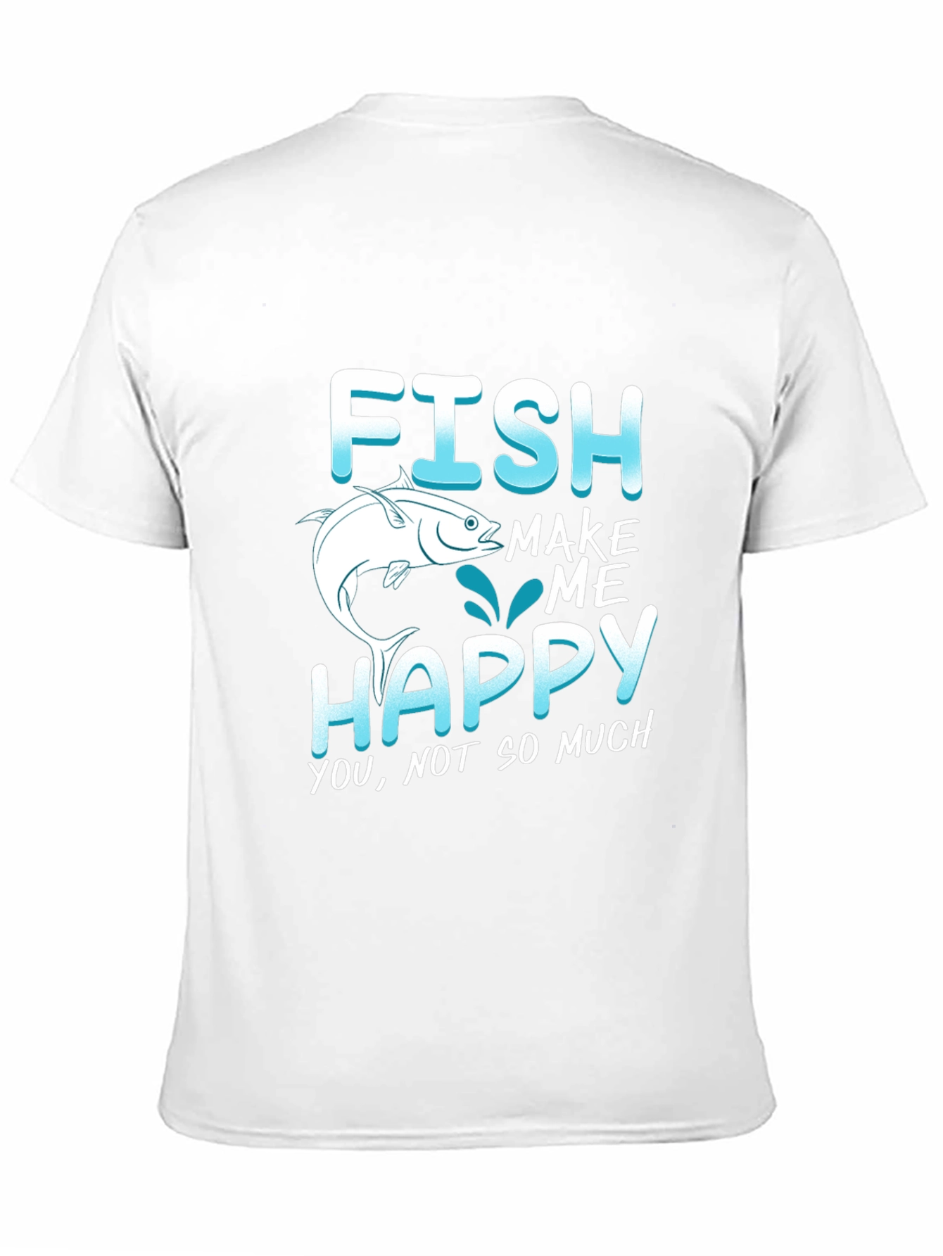 Black Funny Fishing T-Shirt - "Fish Make Me Happy" Tee view 11