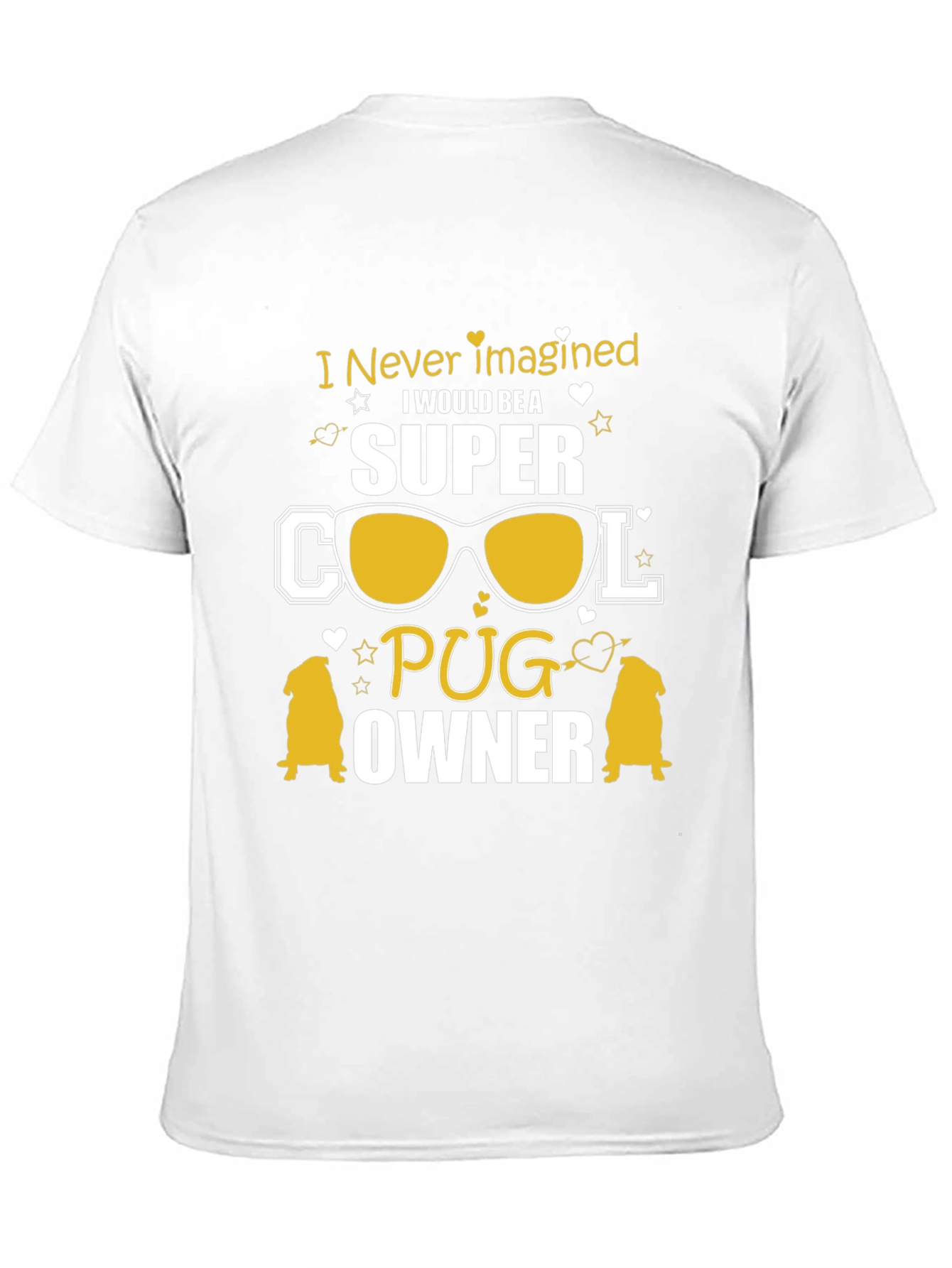 Black Super Cool Pug Owner Black T-Shirt view 11