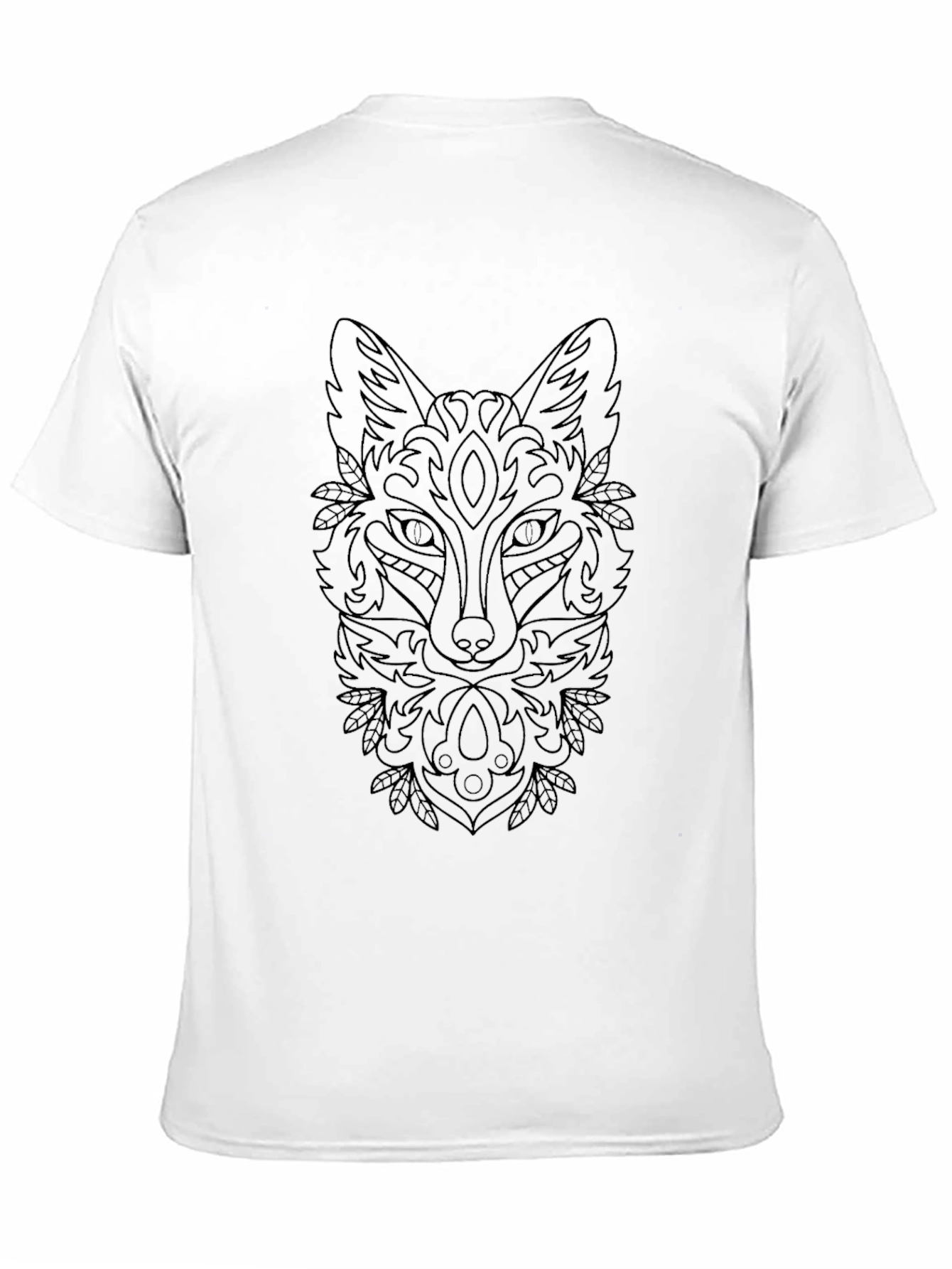 Black Abstract Fox Graphic Black T-Shirt view 11