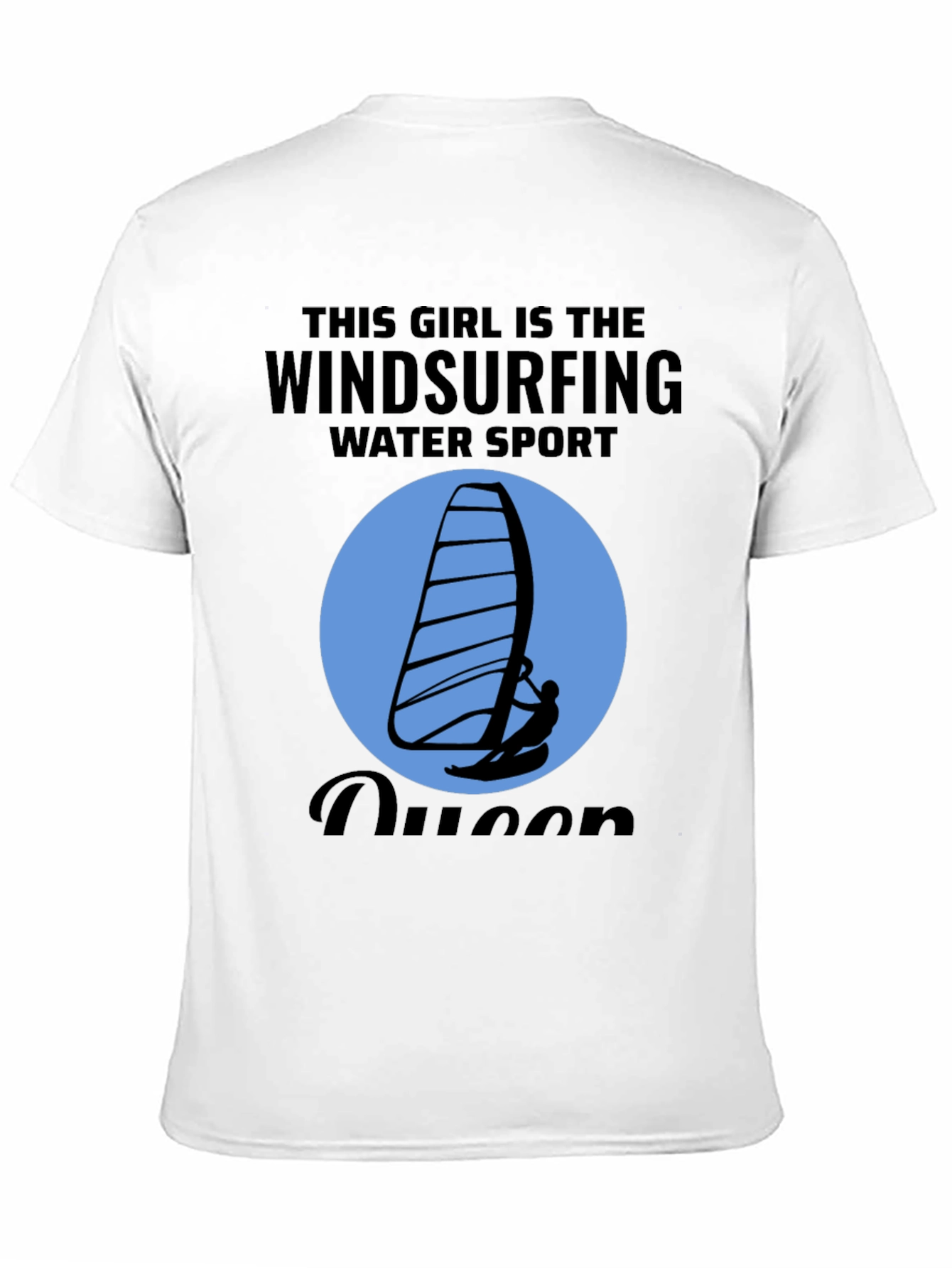 Black Windsurfing Queen T-Shirt - Water Sport Design view 11