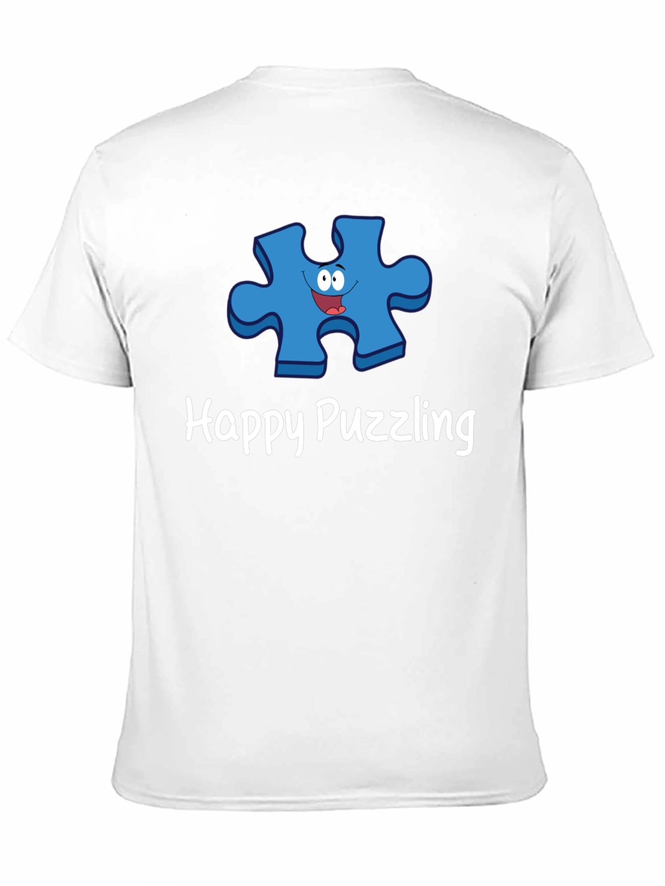 Black Happy Puzzling Graphic T-Shirt view 11