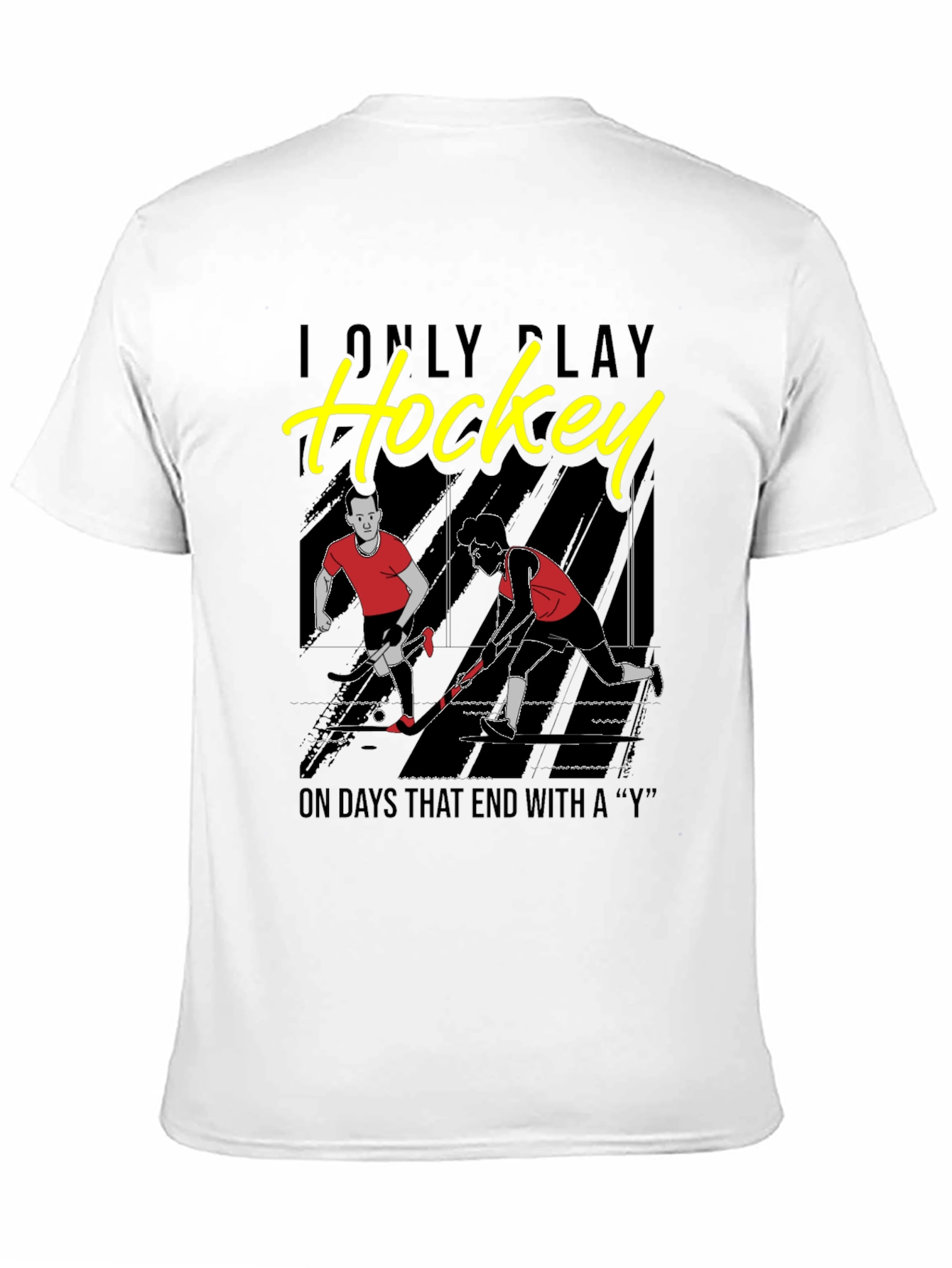 Black Funny Hockey Player Graphic T-Shirt view 11