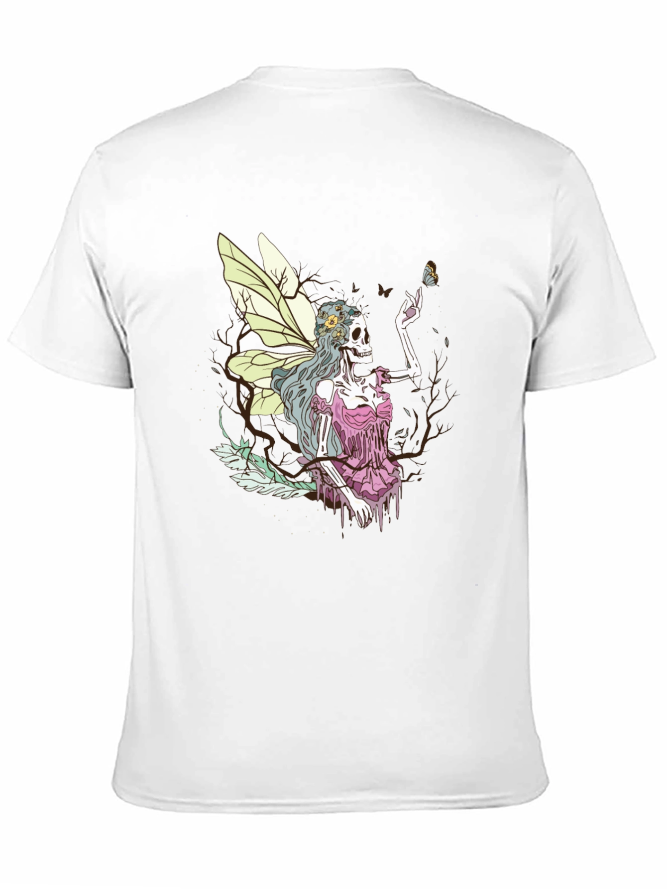Black Grim Fairy T-Shirt - Skeleton Butterfly Graphic Tee view 11