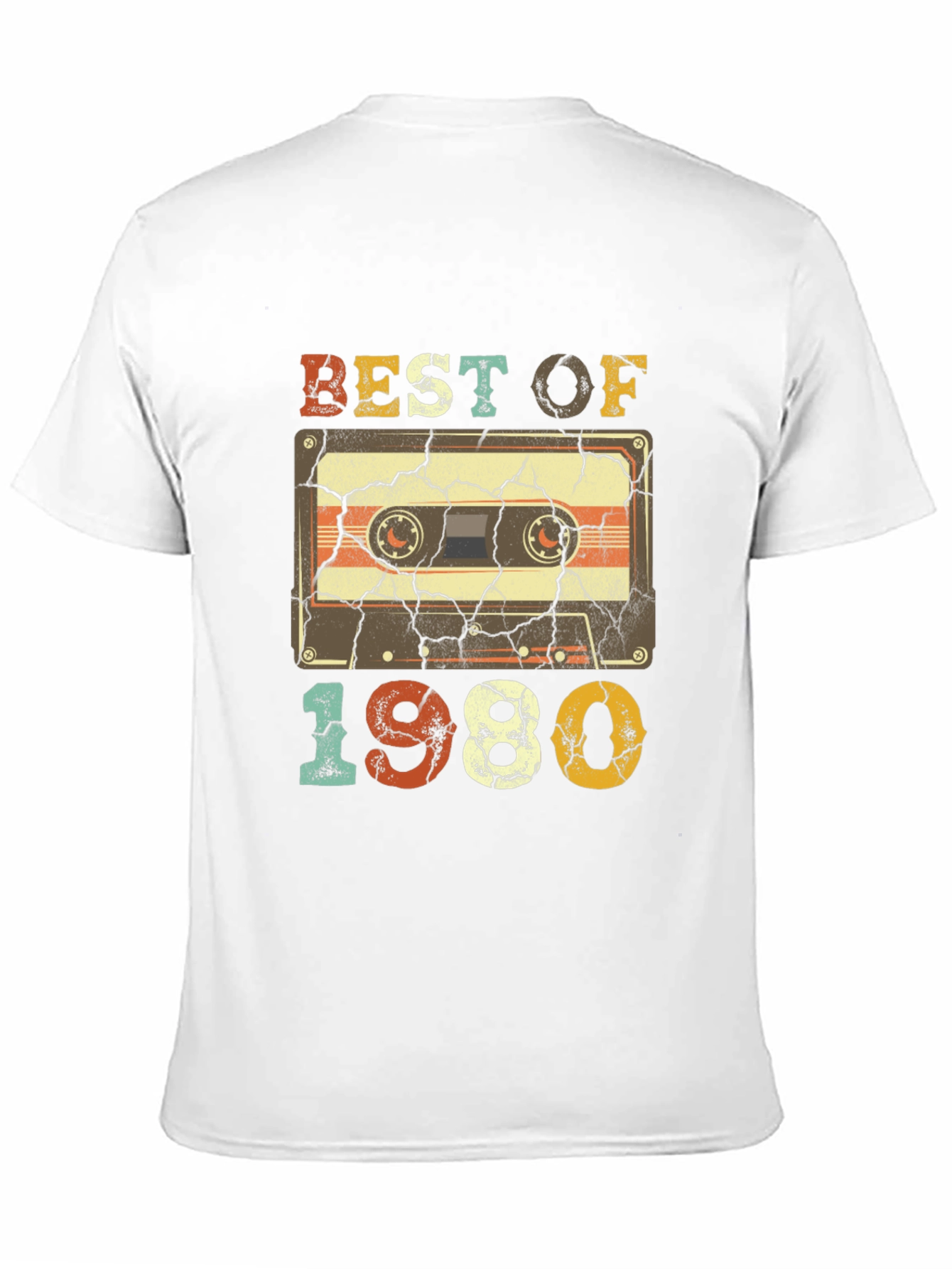 Black Best of 1980 Cassette Tape T-Shirt view 11