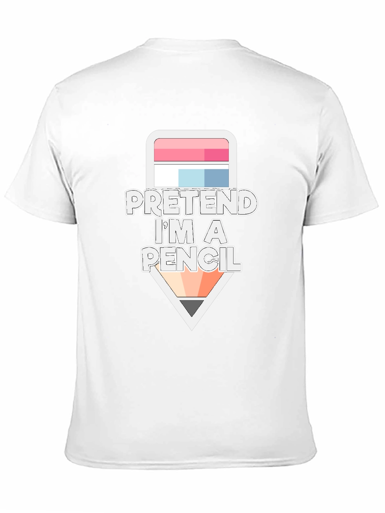 Black Pretend I'm a Pencil Funny Graphic T-Shirt view 11