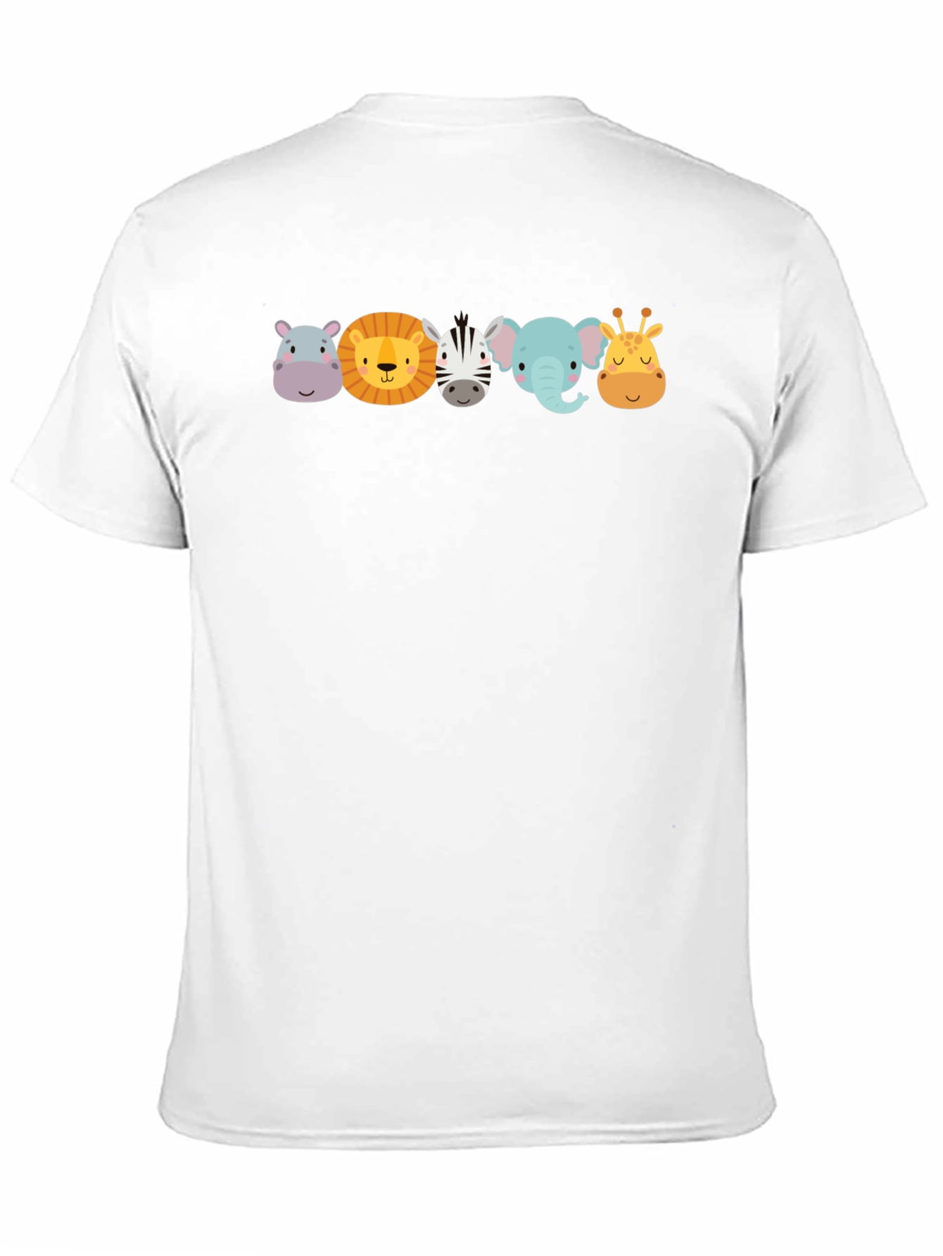 Black Cartoon Animal Faces Black T-Shirt view 11