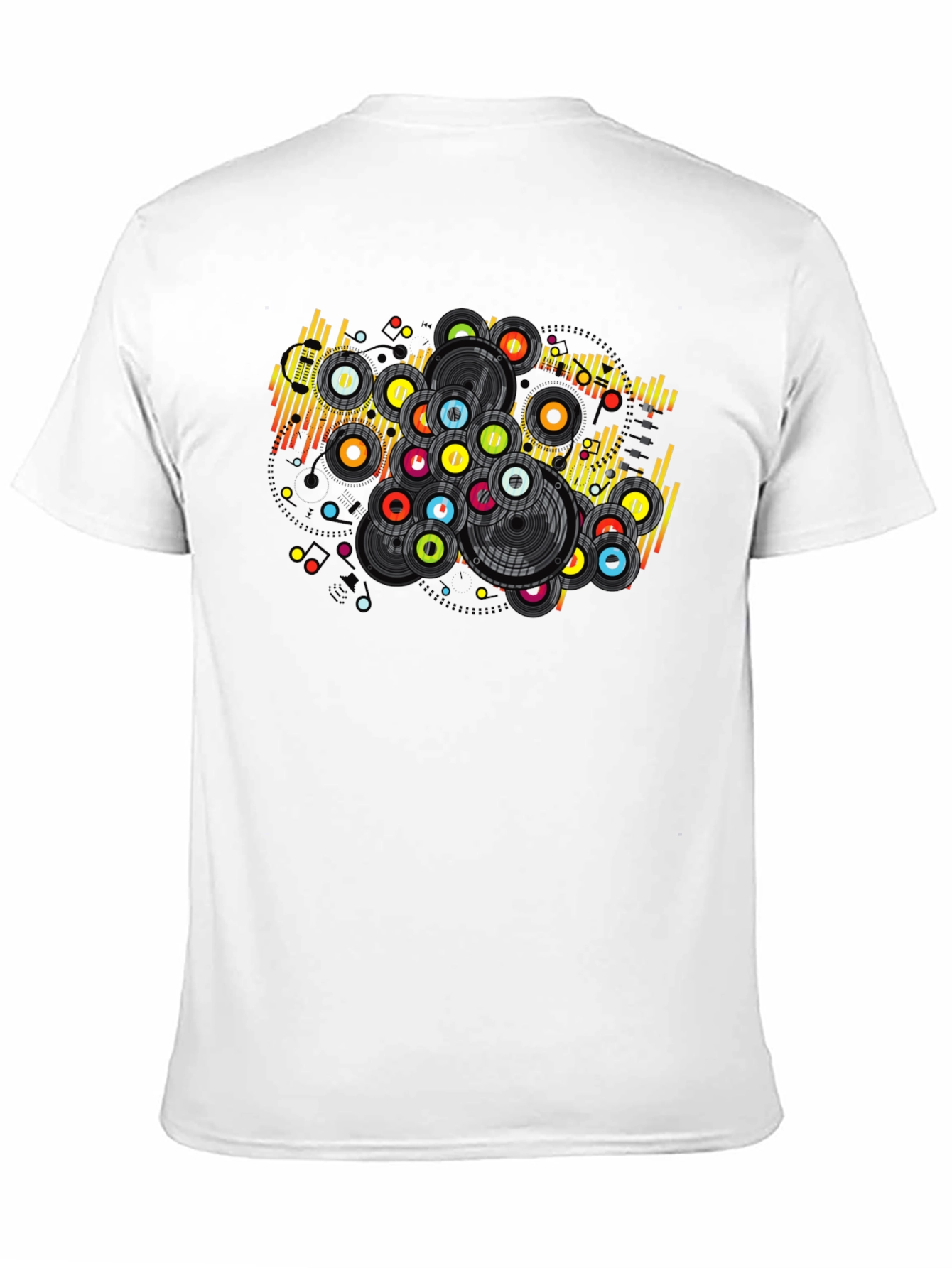 Black Retro Vinyl Record Graphic T-Shirt view 11