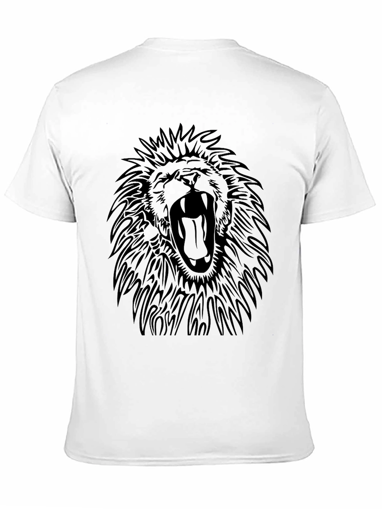 Black Lion Roar Graphic Print Black T-Shirt view 11
