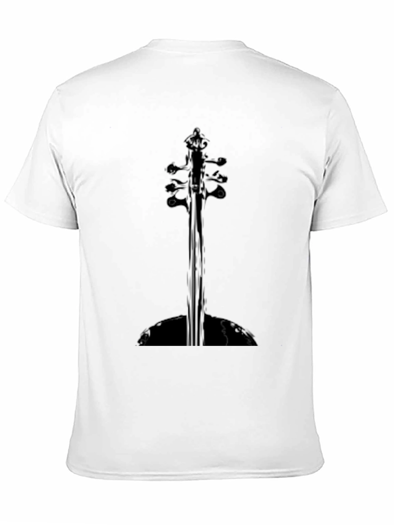 Black Unique Guitar Silhouette Black T-Shirt view 11