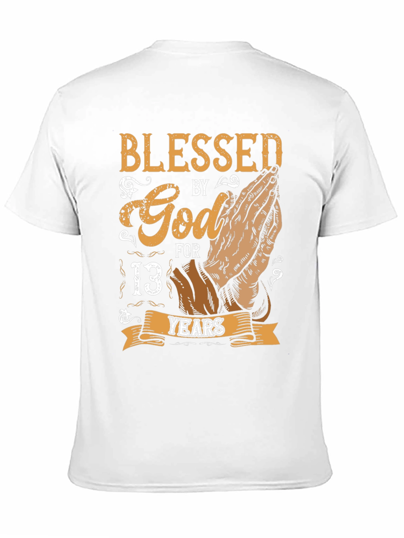 Black Blessed by God 13 Years T-Shirt view 11