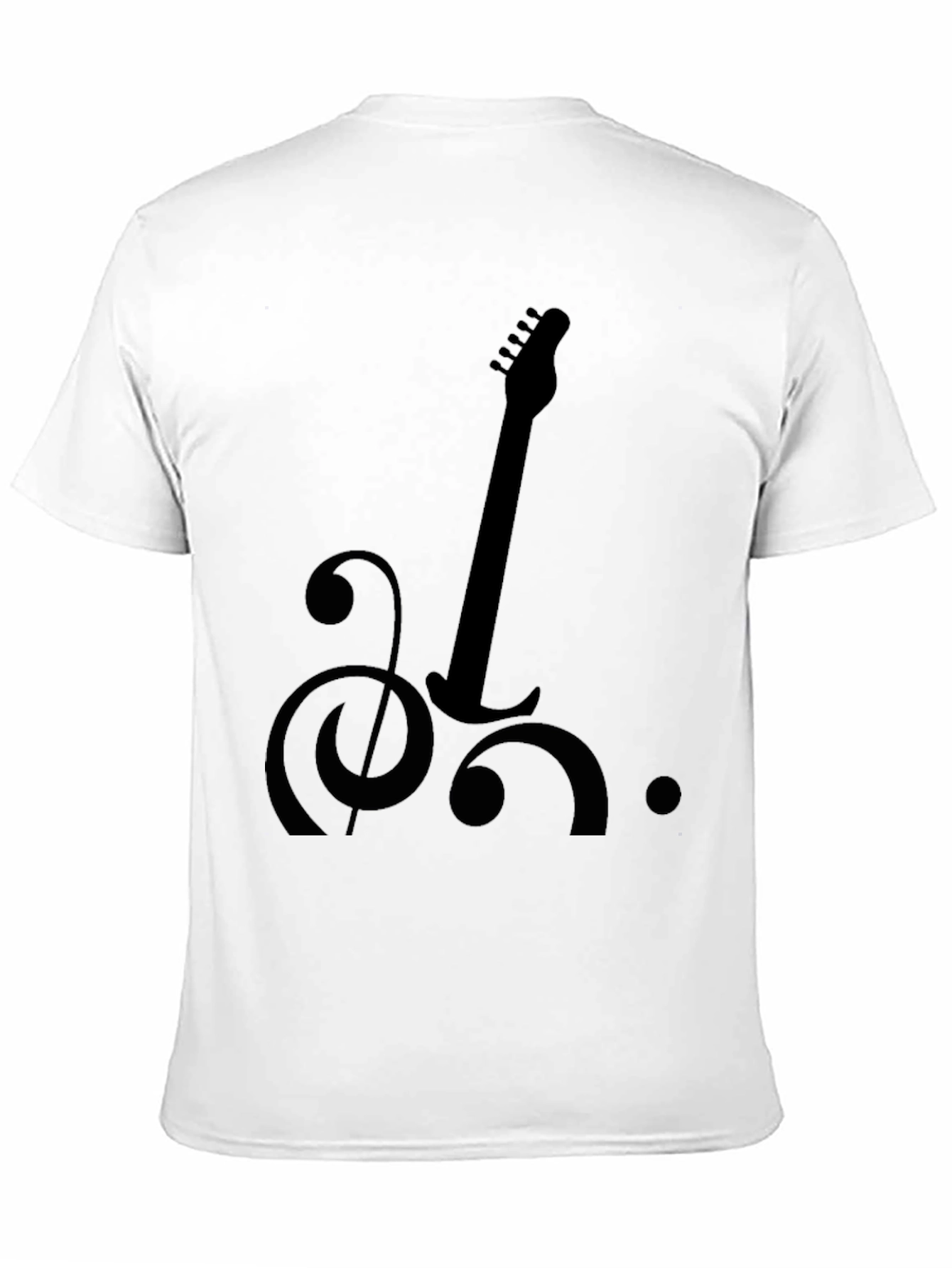 Black Musical Guitar Graphic Tee - Black Cotton Blend view 11