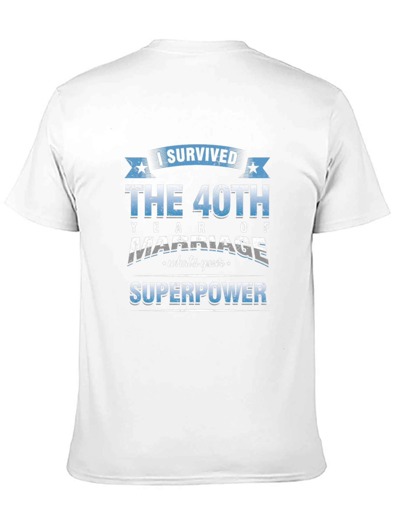 Black 40th Anniversary Marriage Superpower T-Shirt view 11