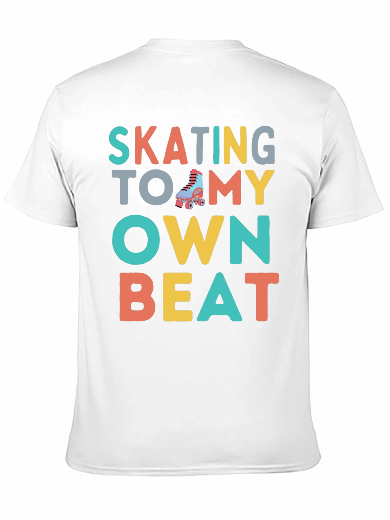 Black Skating To My Own Beat Roller Skate Graphic T-Shirt view 11