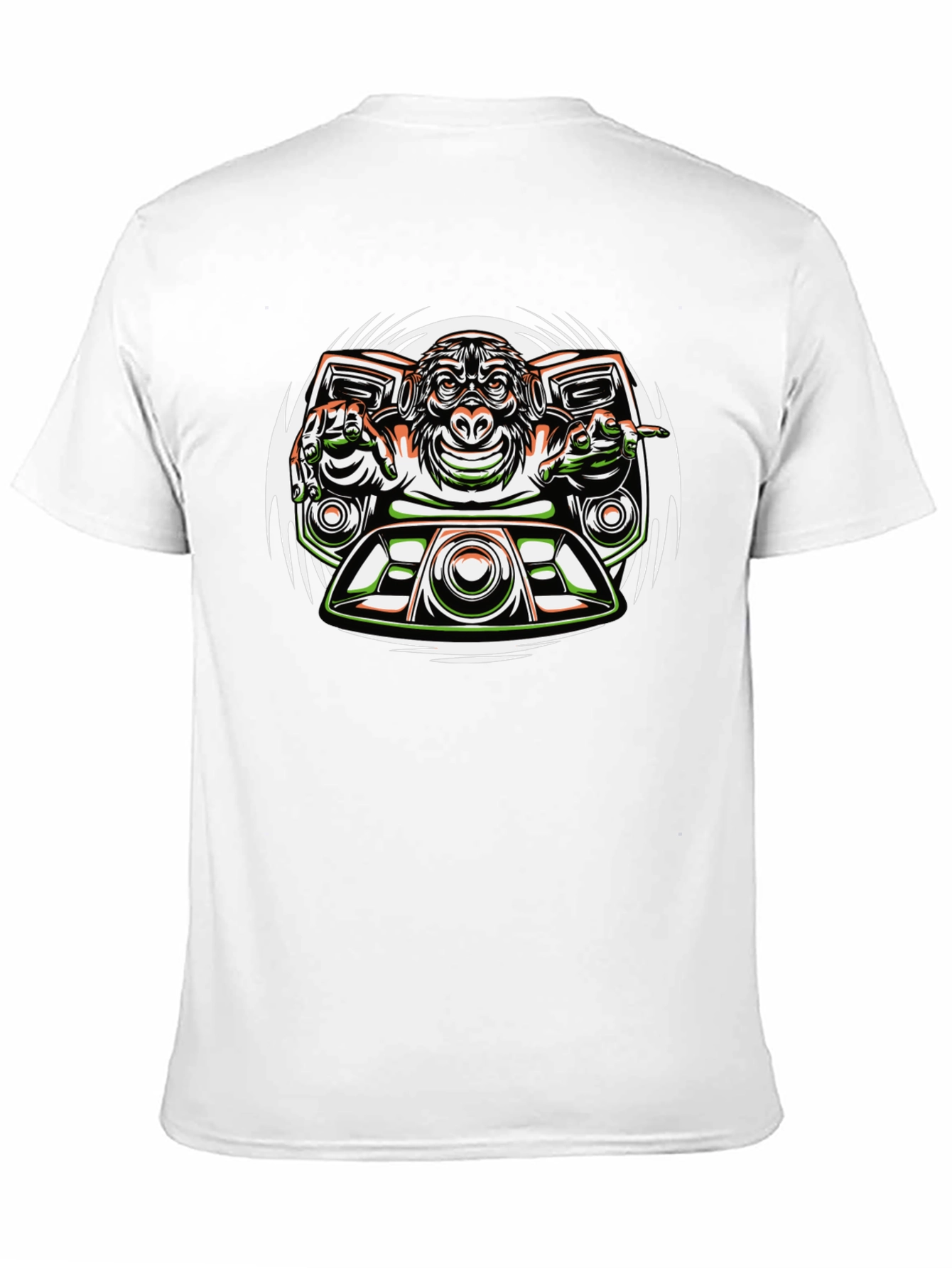 Black DJ Monkey Graphic Tee - Unique Streetwear Design view 11