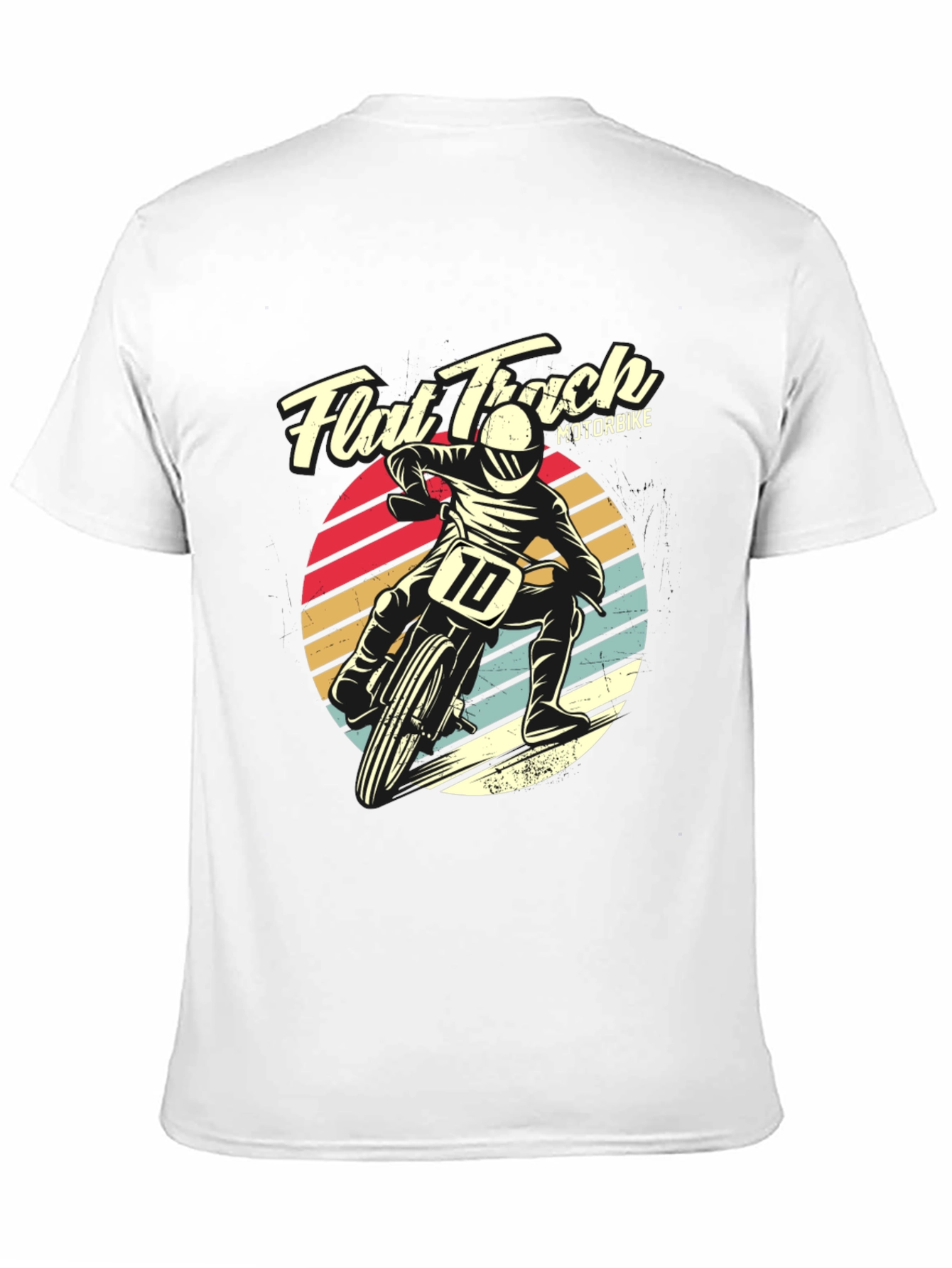 Black Flat Track Motorbike Graphic T-Shirt view 11