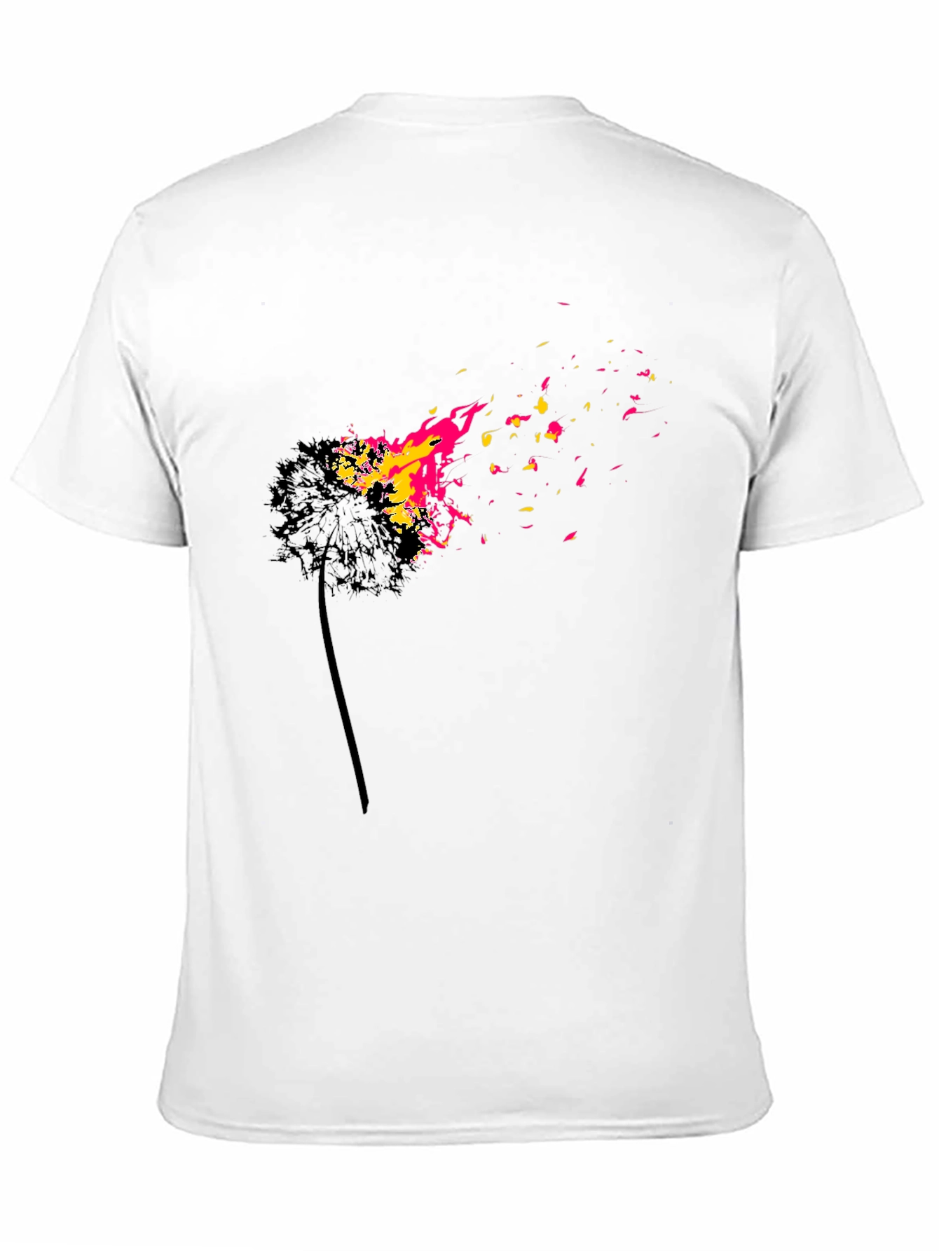 Black Burning Dandelion Graphic T-Shirt view 11