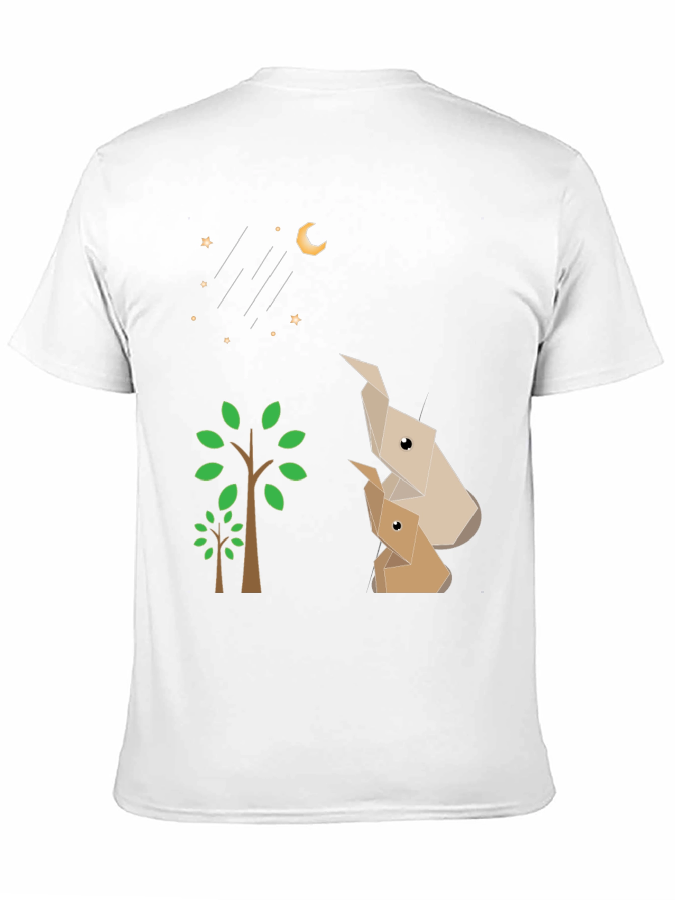 Black Origami Animals Black Graphic Tee view 11